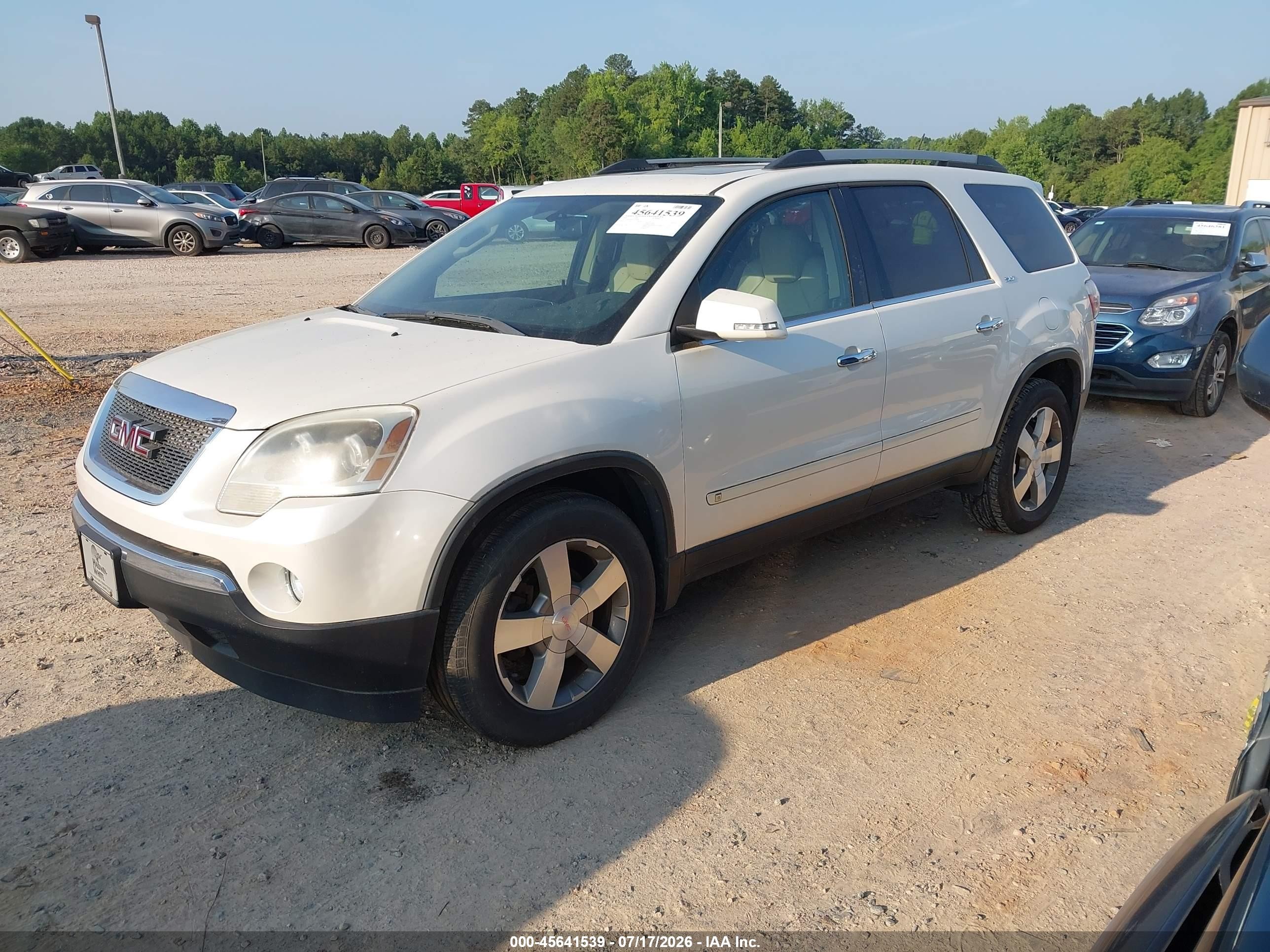 2010 Gmc Acadia Slt-1 Белый vin: 1GKLRMED1AJ144601