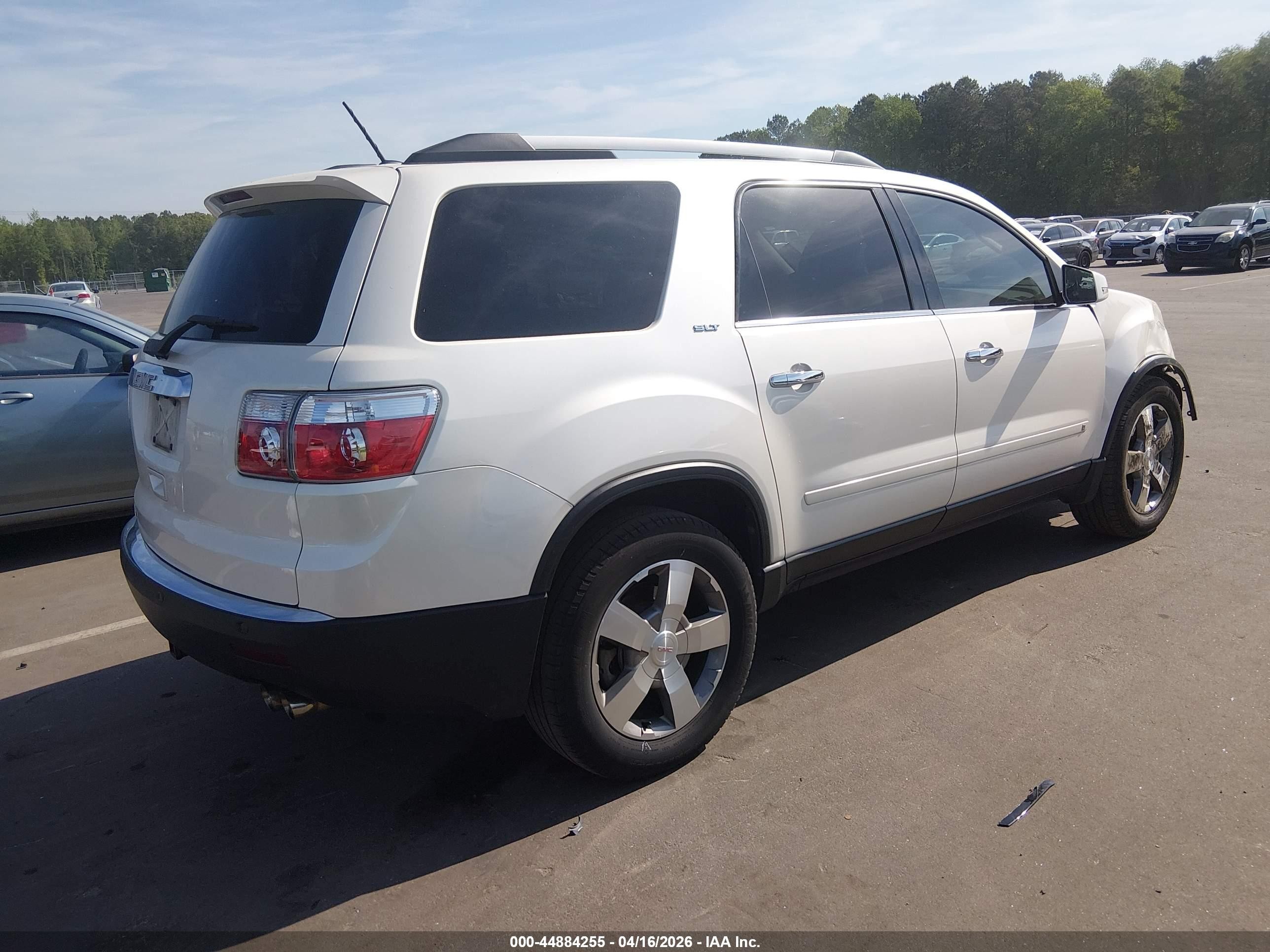 2010 Gmc Acadia Slt-1 White vin: 1GKLRMED1AJ178506