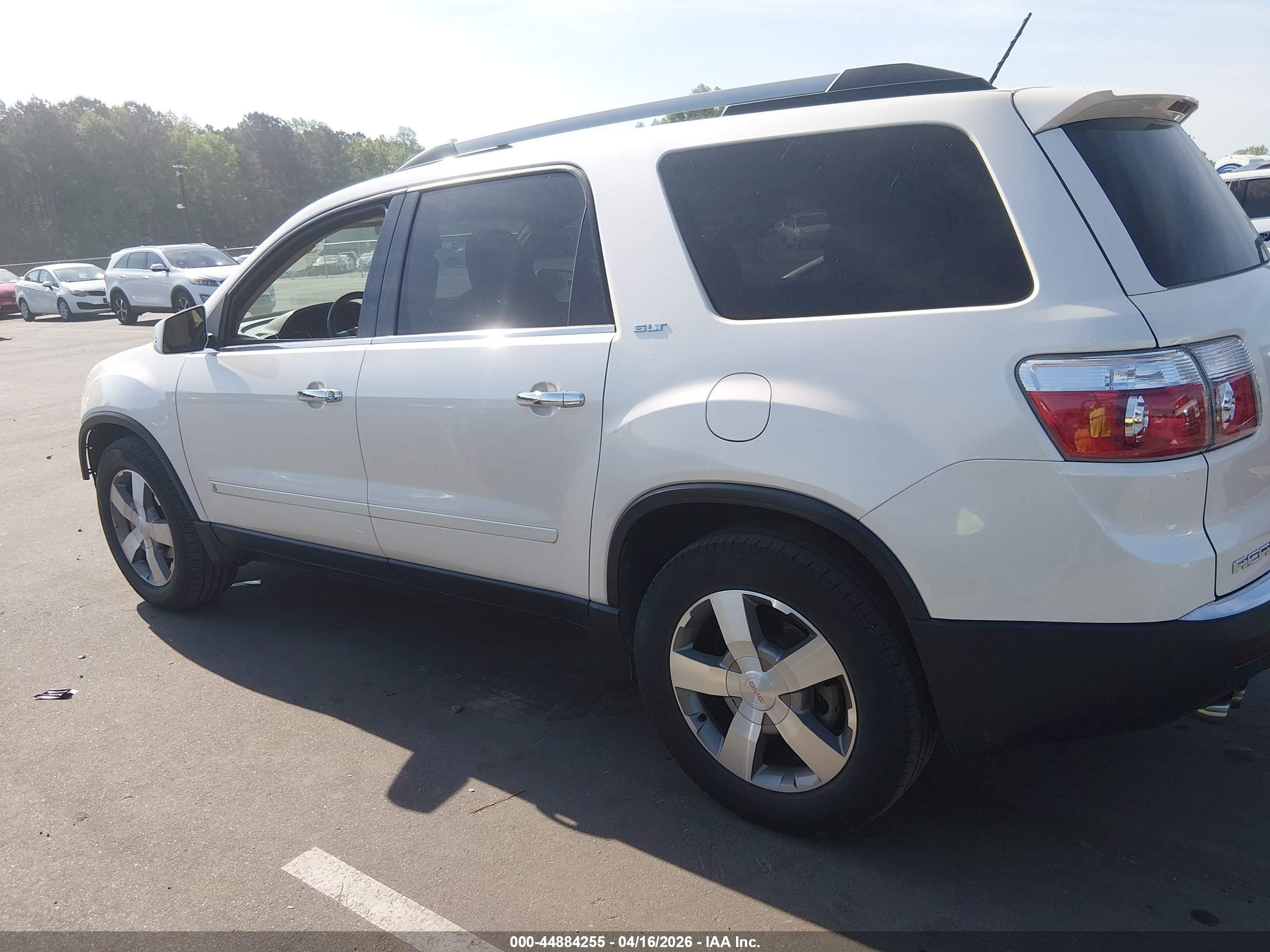 2010 Gmc Acadia Slt-1 White vin: 1GKLRMED1AJ178506