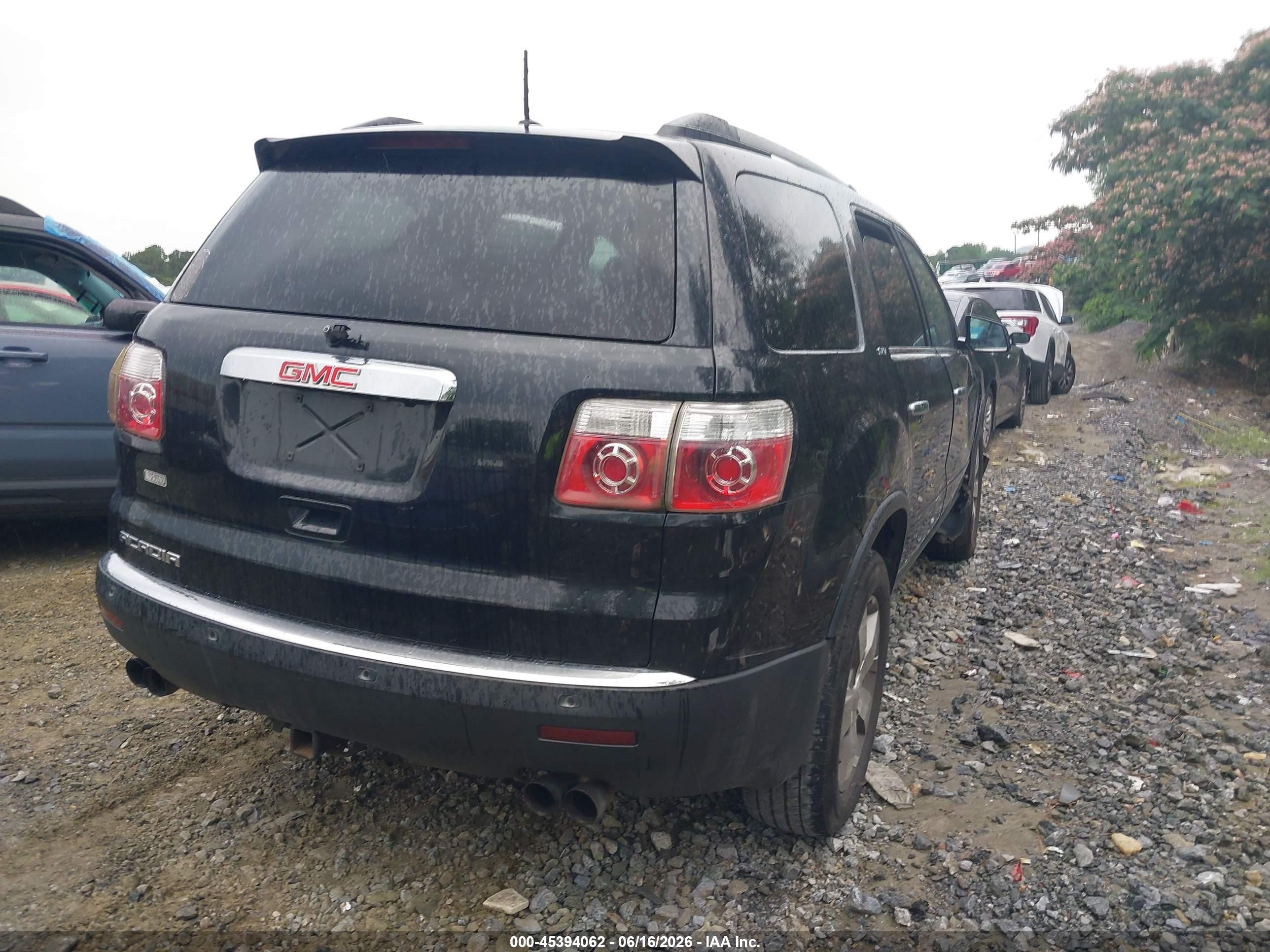 2010 Gmc Acadia Slt-1 Black vin: 1GKLRMED2AJ129394