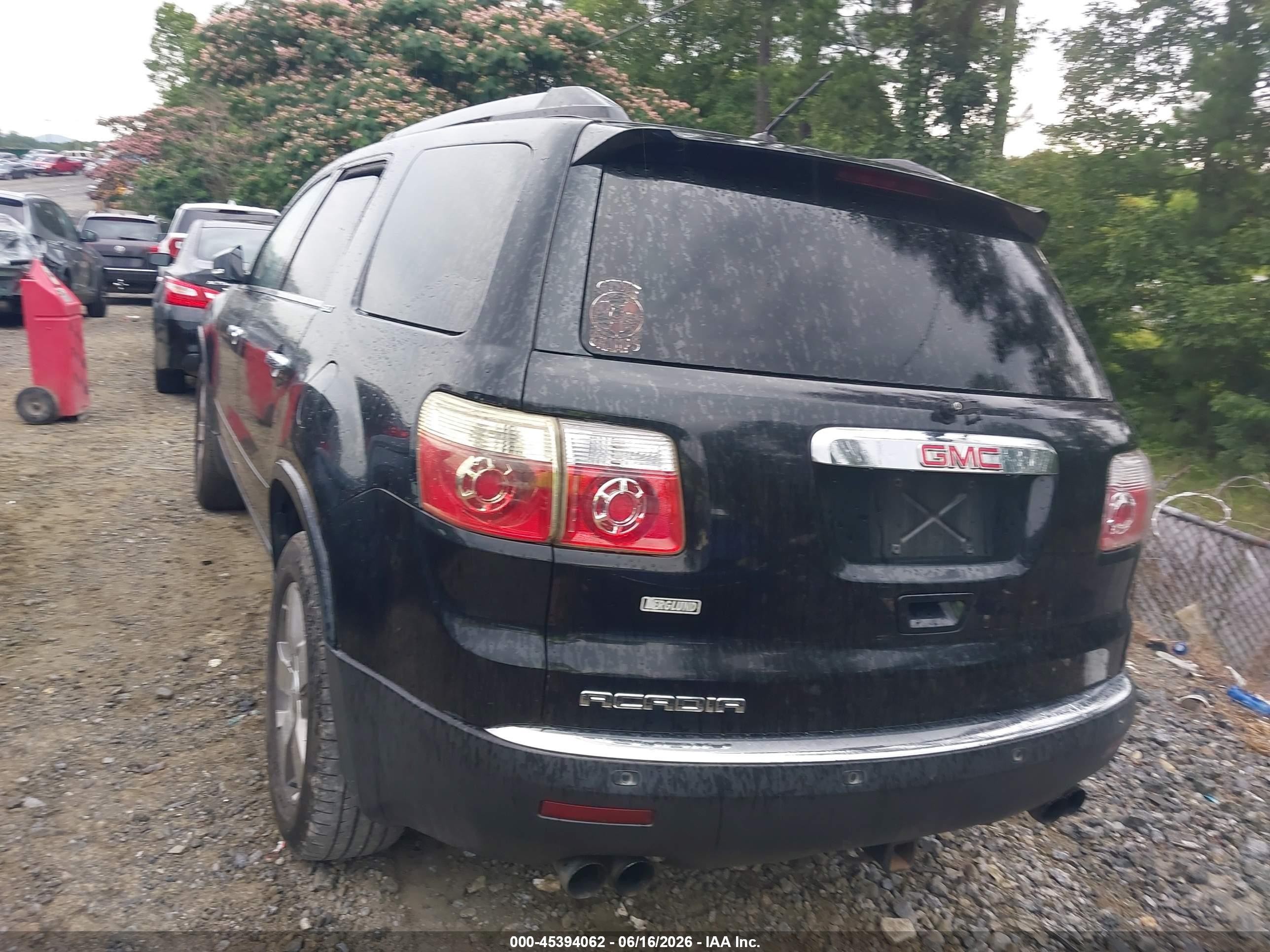 2010 Gmc Acadia Slt-1 Black vin: 1GKLRMED2AJ129394