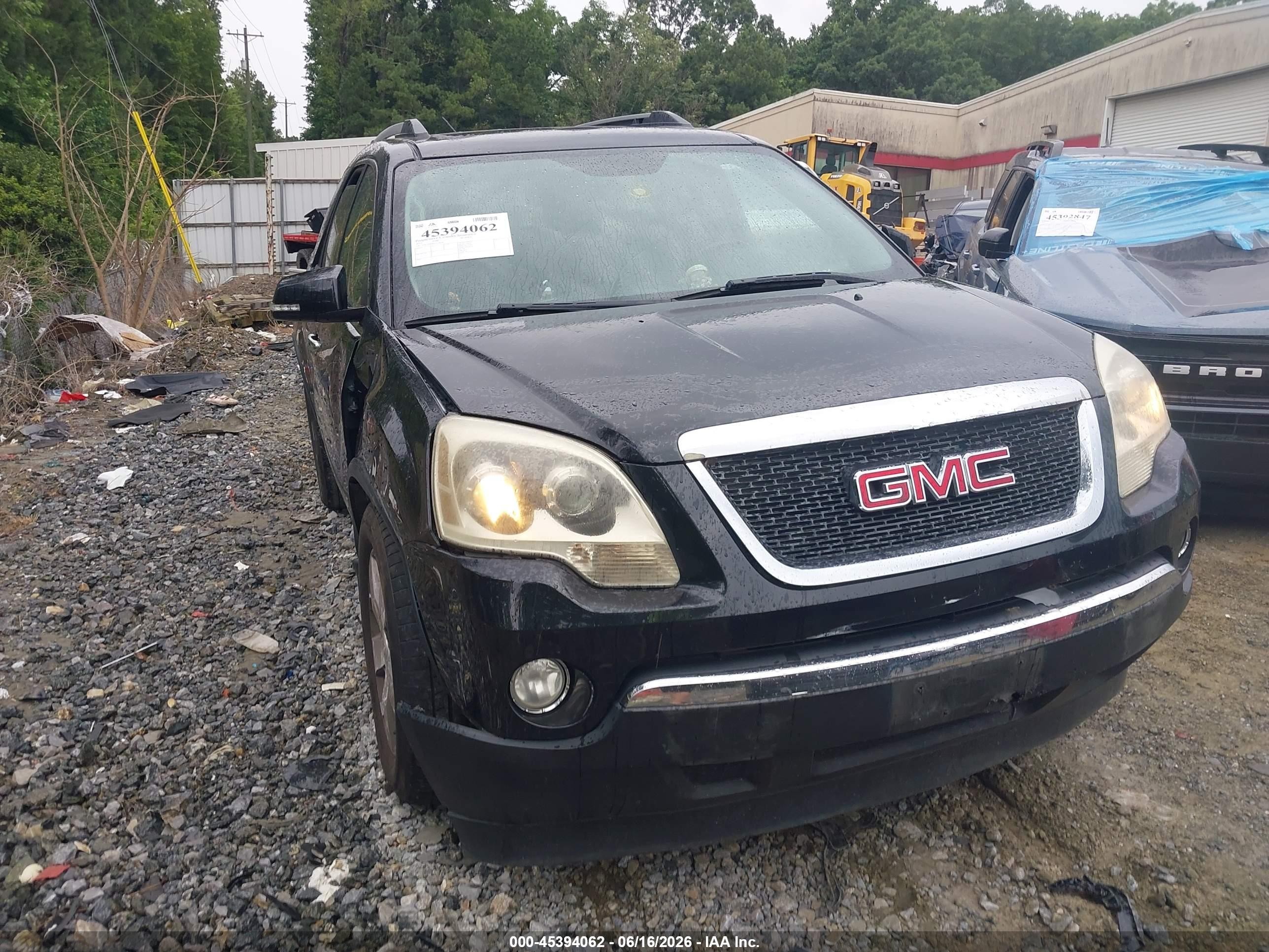 2010 Gmc Acadia Slt-1 Black vin: 1GKLRMED2AJ129394