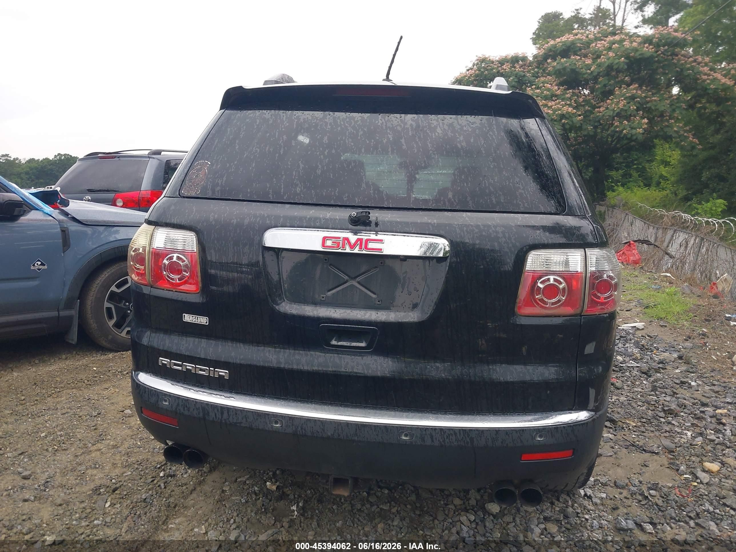 2010 Gmc Acadia Slt-1 Black vin: 1GKLRMED2AJ129394