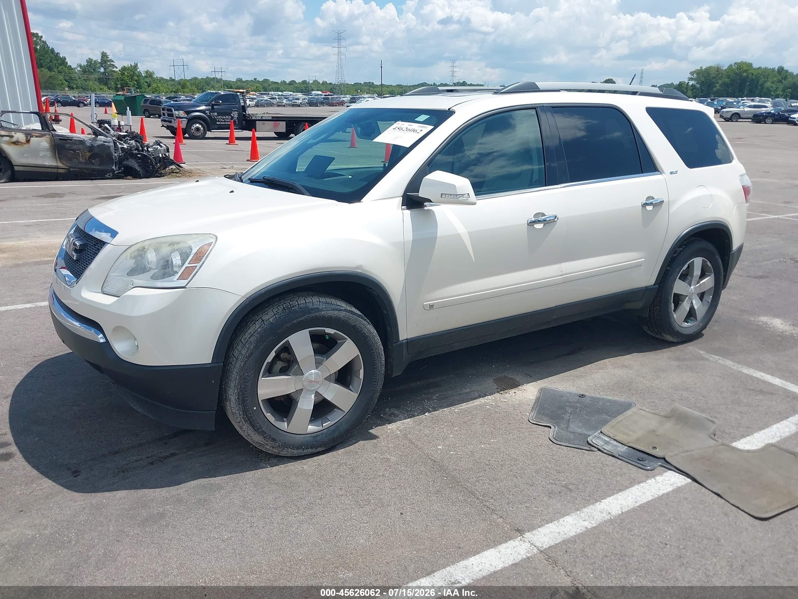 2010 Gmc Acadia Slt-1 White vin: 1GKLRMED5AJ123167