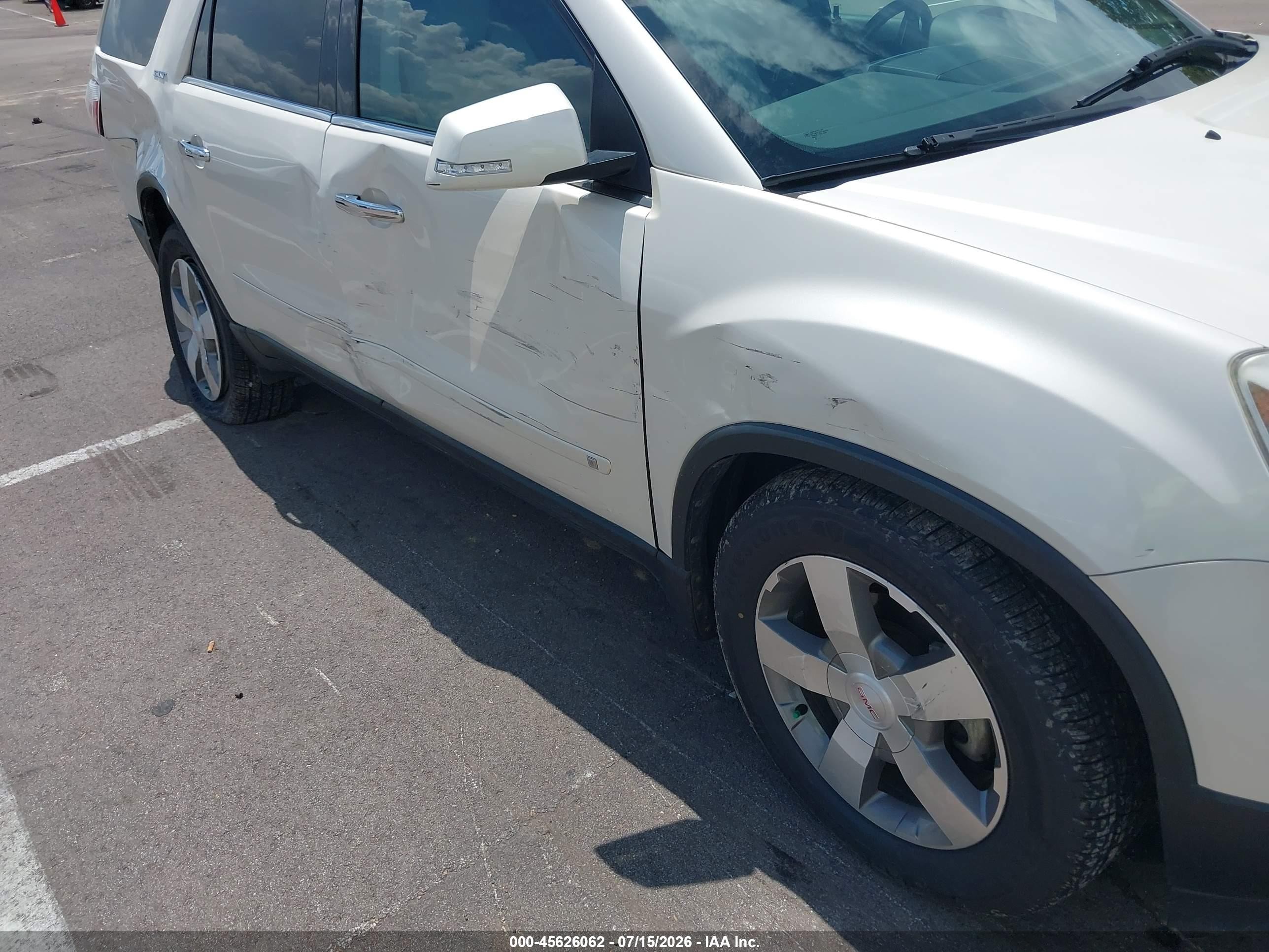 2010 Gmc Acadia Slt-1 White vin: 1GKLRMED5AJ123167
