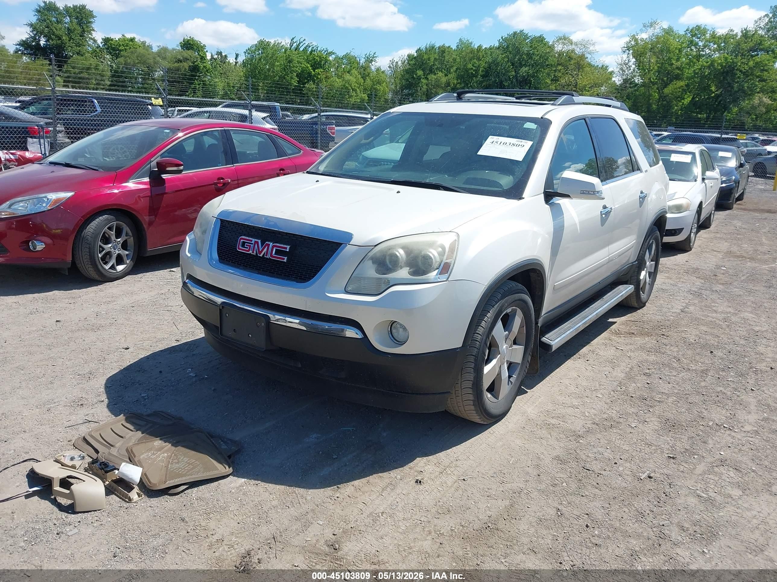 2010 Gmc Acadia Slt-1 White vin: 1GKLRMED7AJ257551