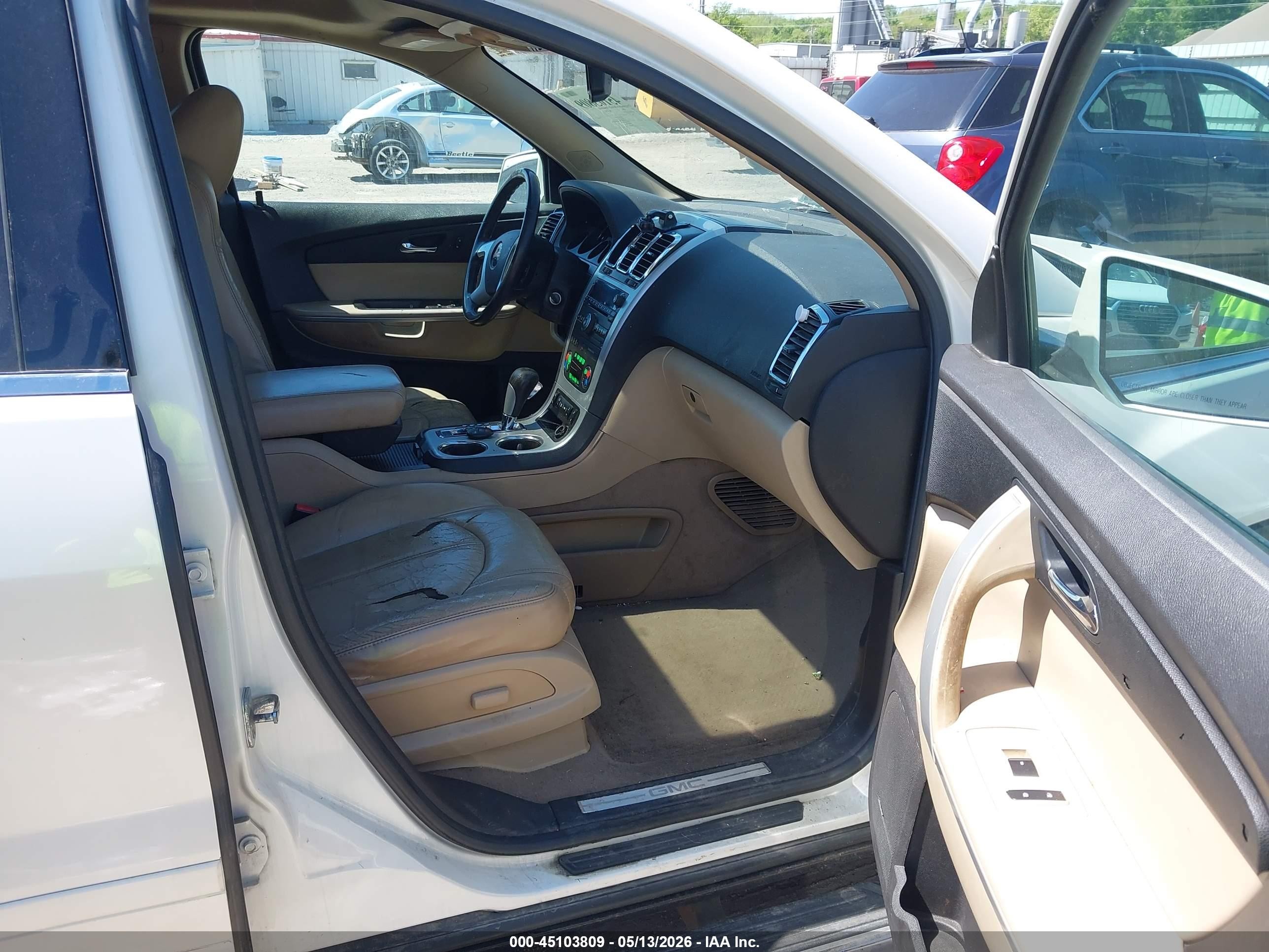 2010 Gmc Acadia Slt-1 White vin: 1GKLRMED7AJ257551