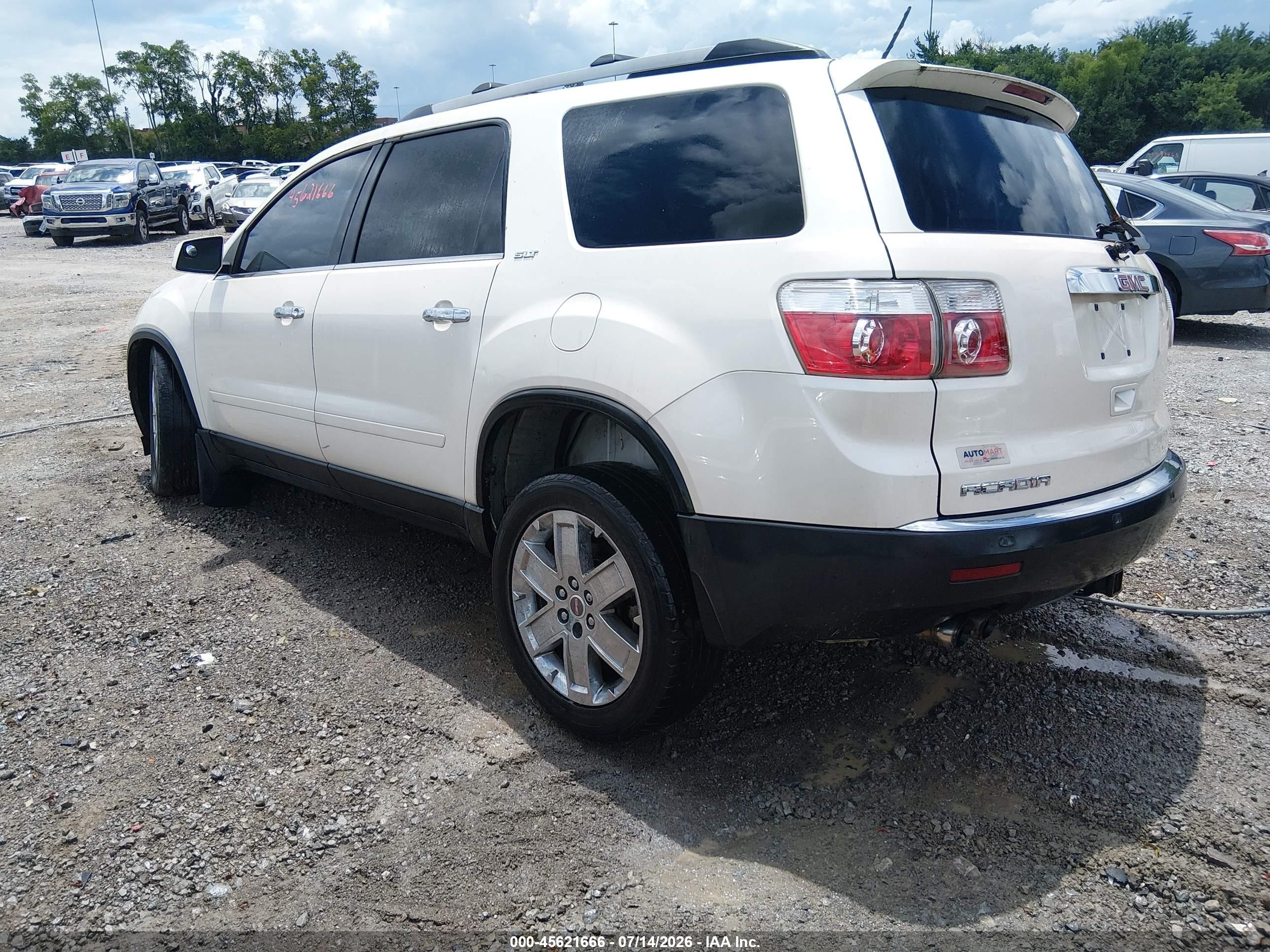 2010 Gmc Acadia Slt-2 White vin: 1GKLRNED3AJ211883