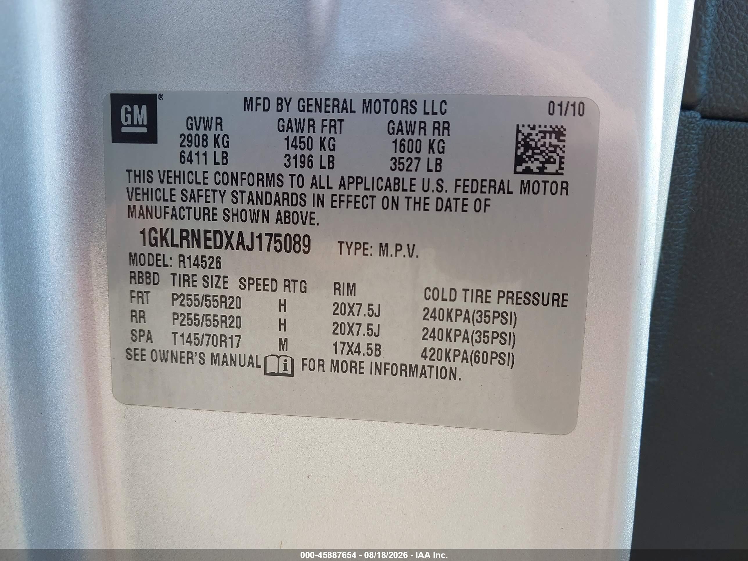 2010 Gmc Acadia Slt-2 Silver vin: 1GKLRNEDXAJ175089