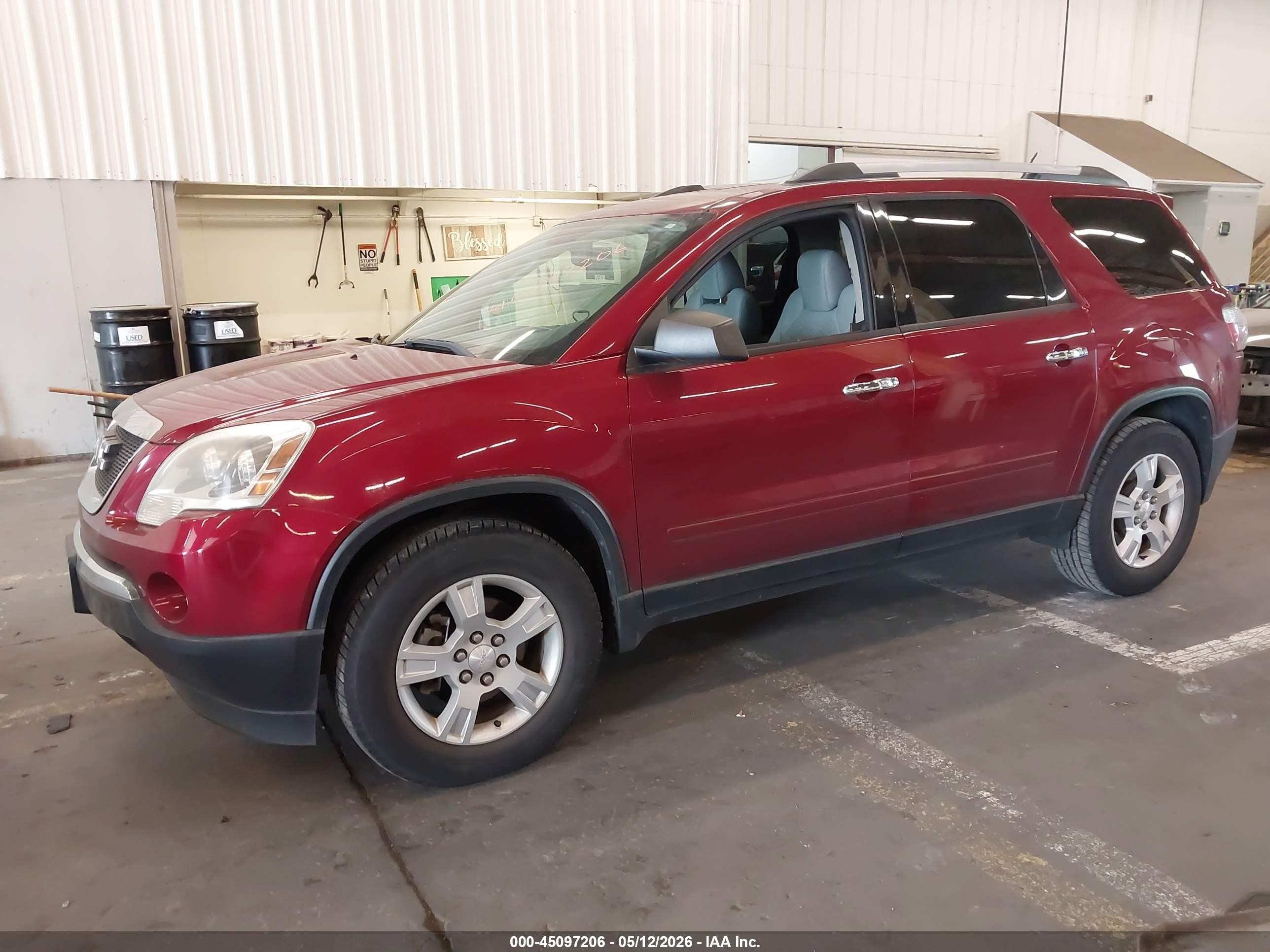 2010 Gmc Acadia Sle Red vin: 1GKLVLED0AJ188451