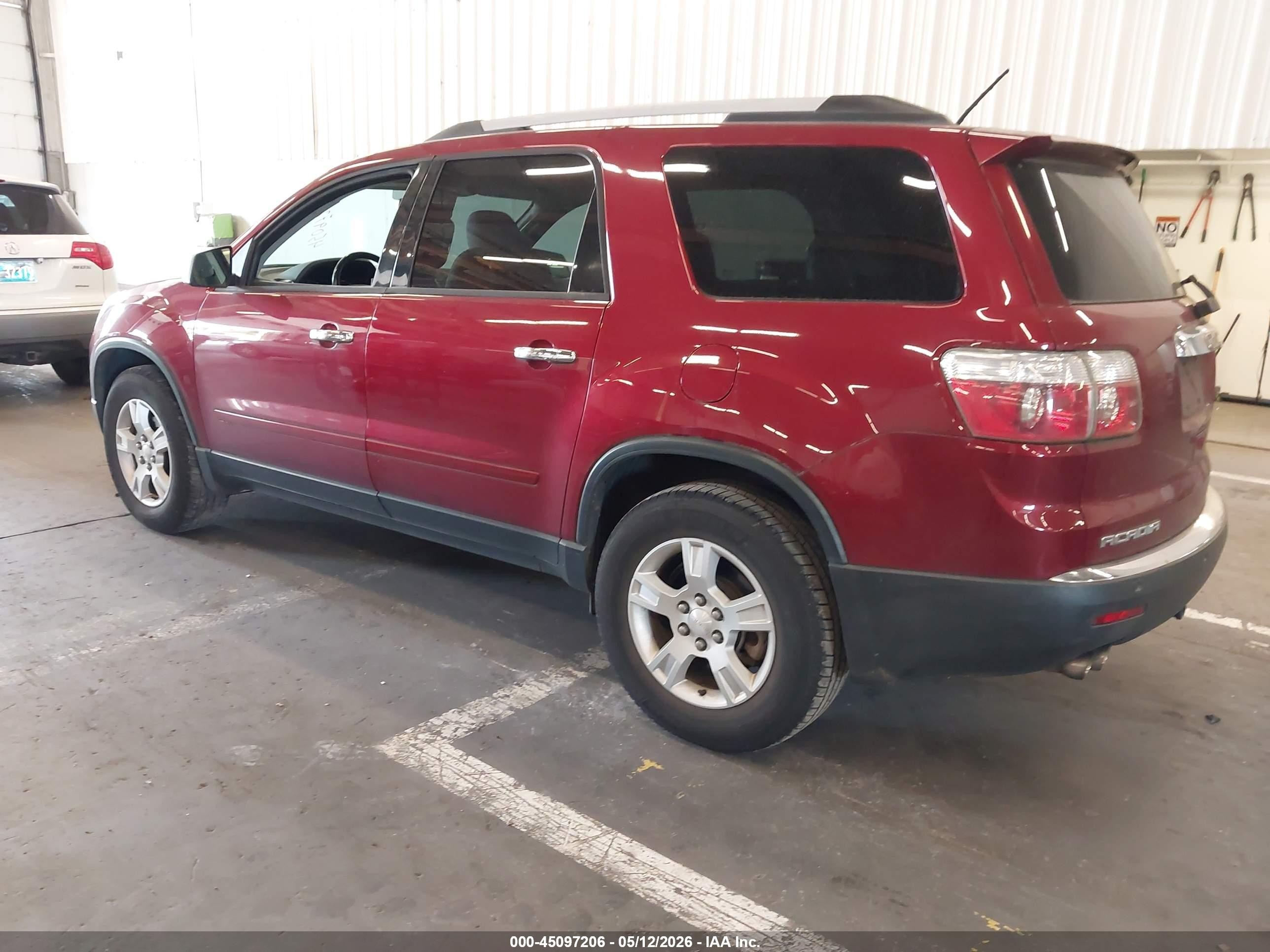 2010 Gmc Acadia Sle Red vin: 1GKLVLED0AJ188451