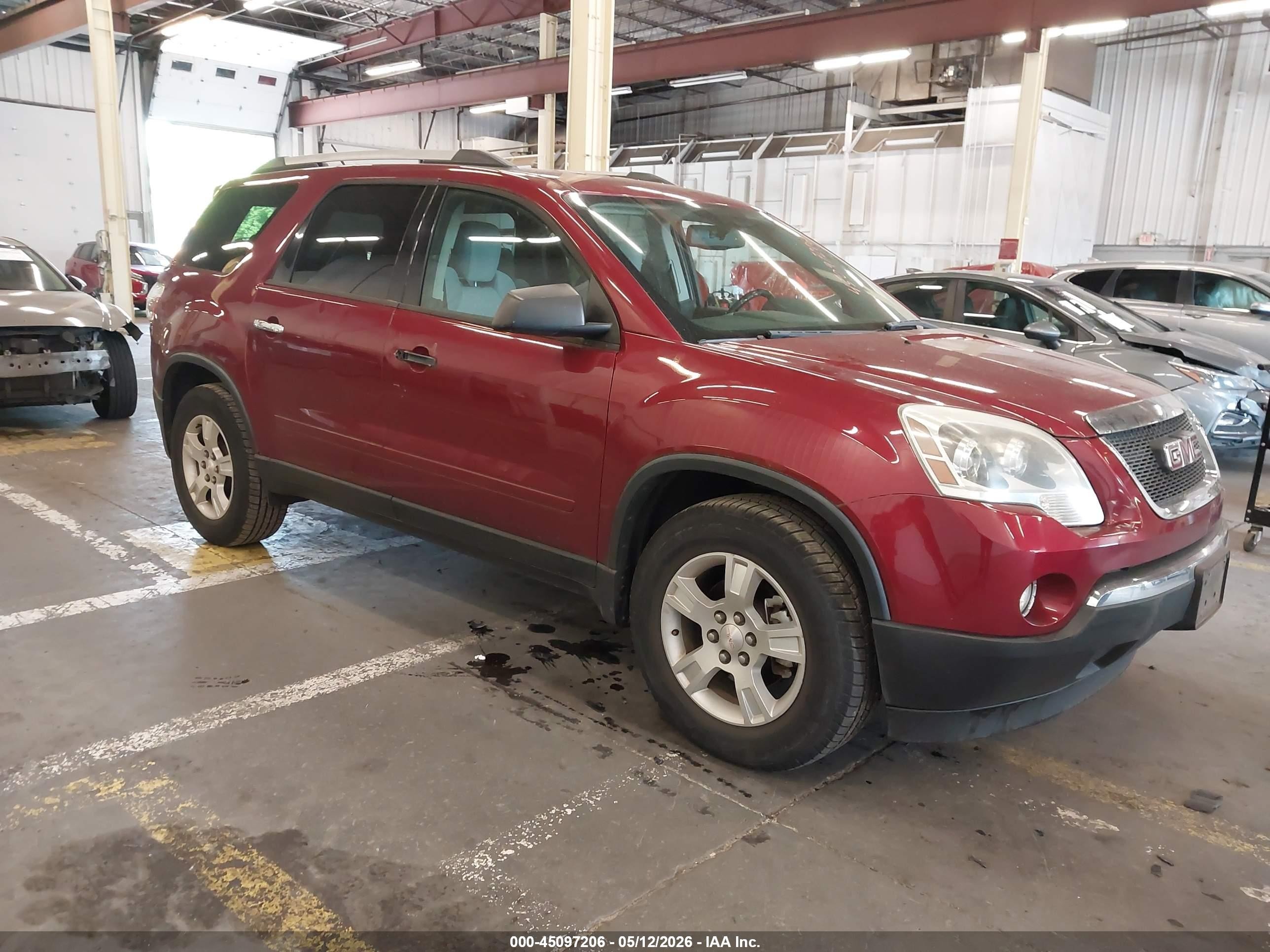 2010 Gmc Acadia Sle Red vin: 1GKLVLED0AJ188451