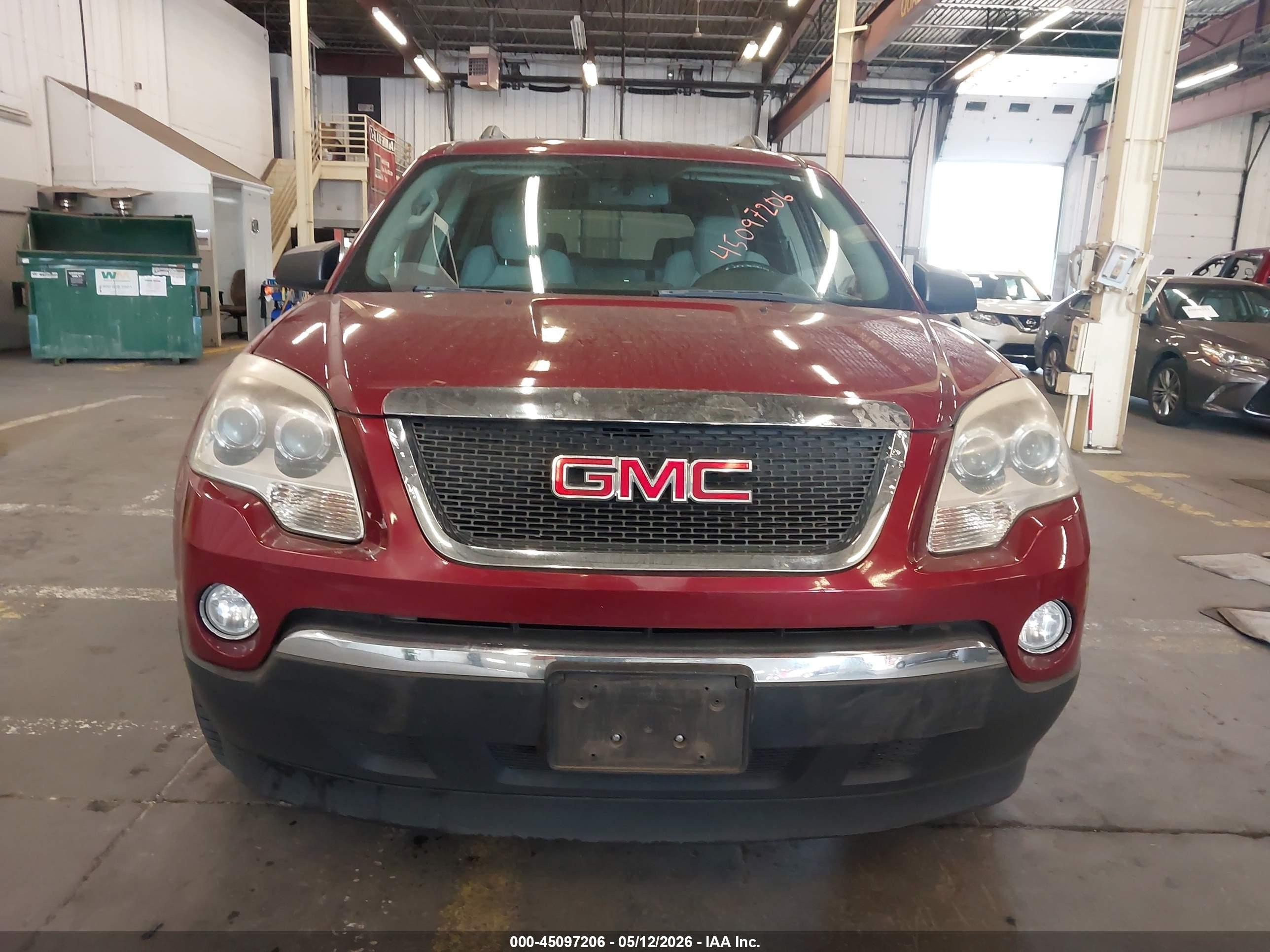 2010 Gmc Acadia Sle Red vin: 1GKLVLED0AJ188451