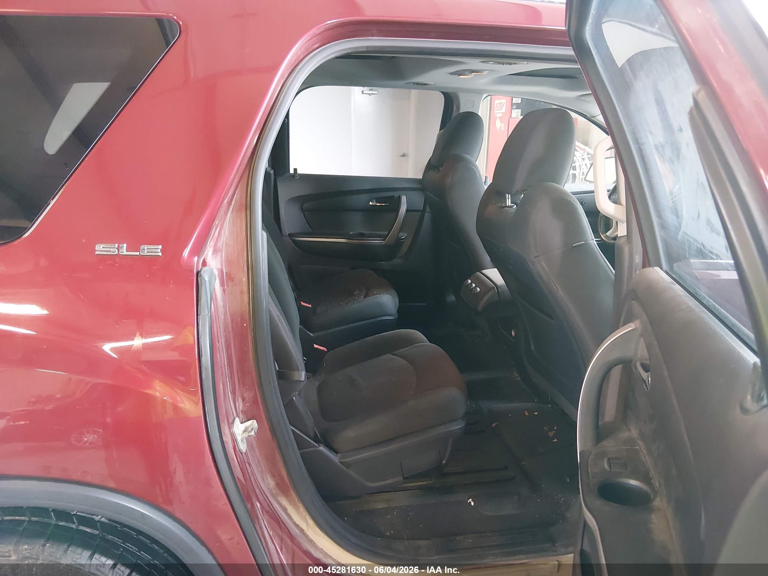2010 Gmc Acadia Sle Red vin: 1GKLVLED3AJ146095
