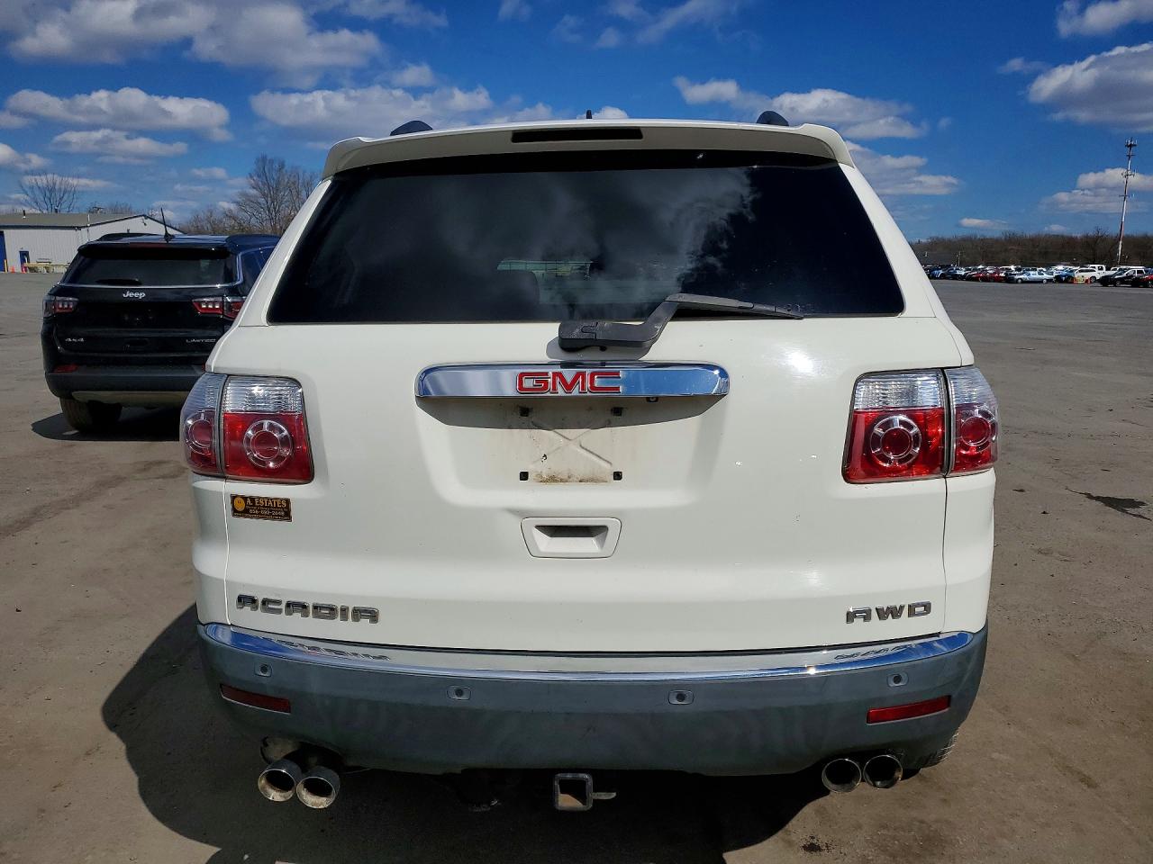 2010 Gmc Acadia Sle White vin: 1GKLVLED6AJ109316