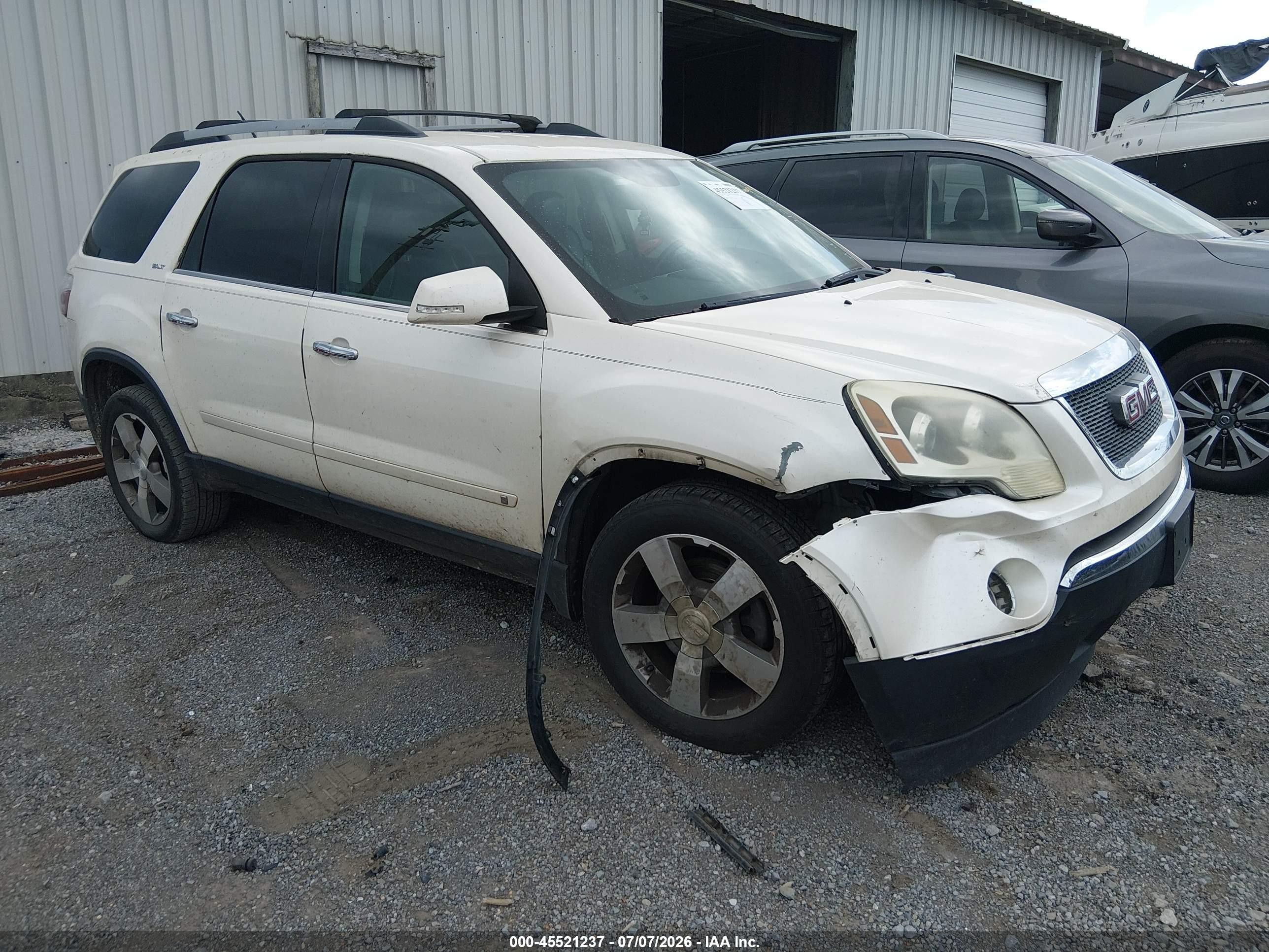2010 Gmc Acadia Slt-1 Белый vin: 1GKLVMED1AJ130452