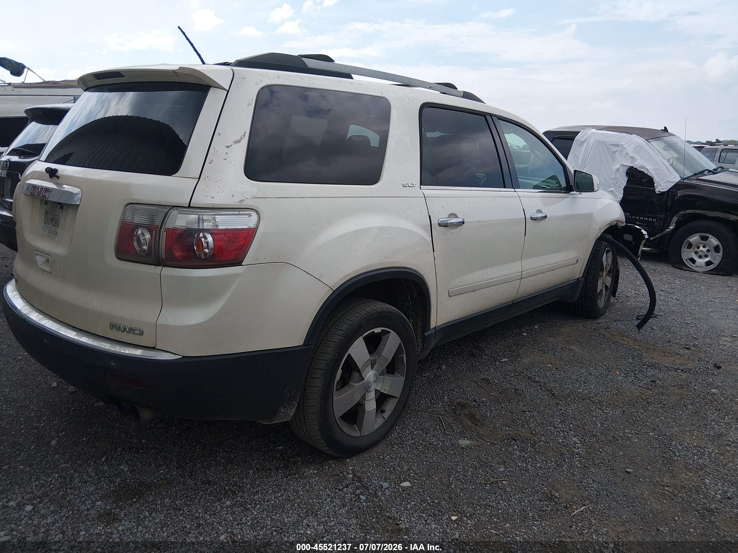 2010 Gmc Acadia Slt-1 White vin: 1GKLVMED1AJ130452