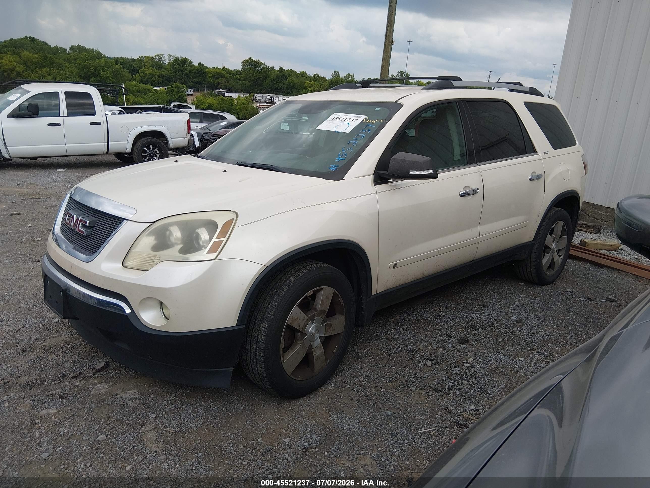 2010 Gmc Acadia Slt-1 White vin: 1GKLVMED1AJ130452
