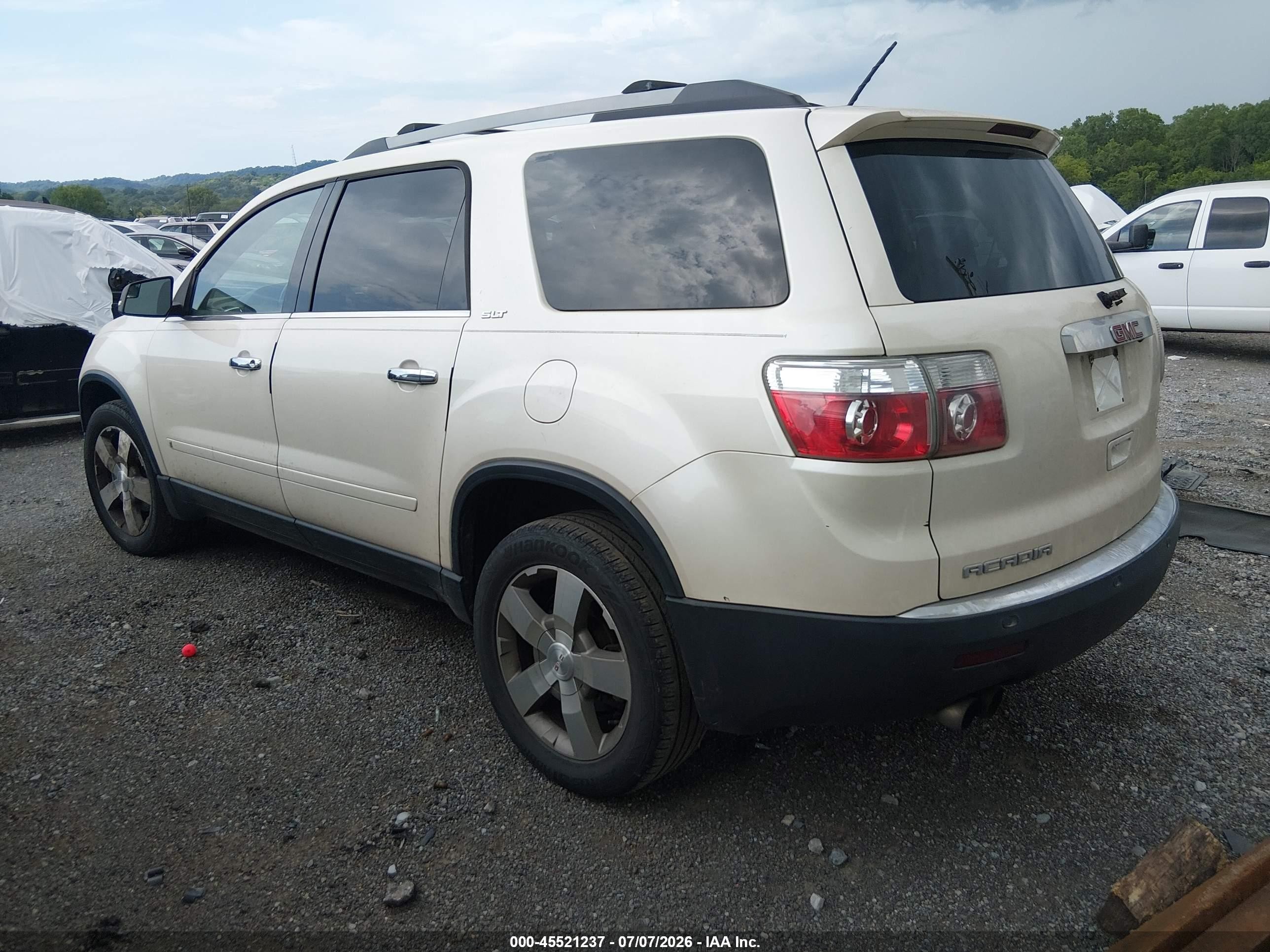 2010 Gmc Acadia Slt-1 White vin: 1GKLVMED1AJ130452