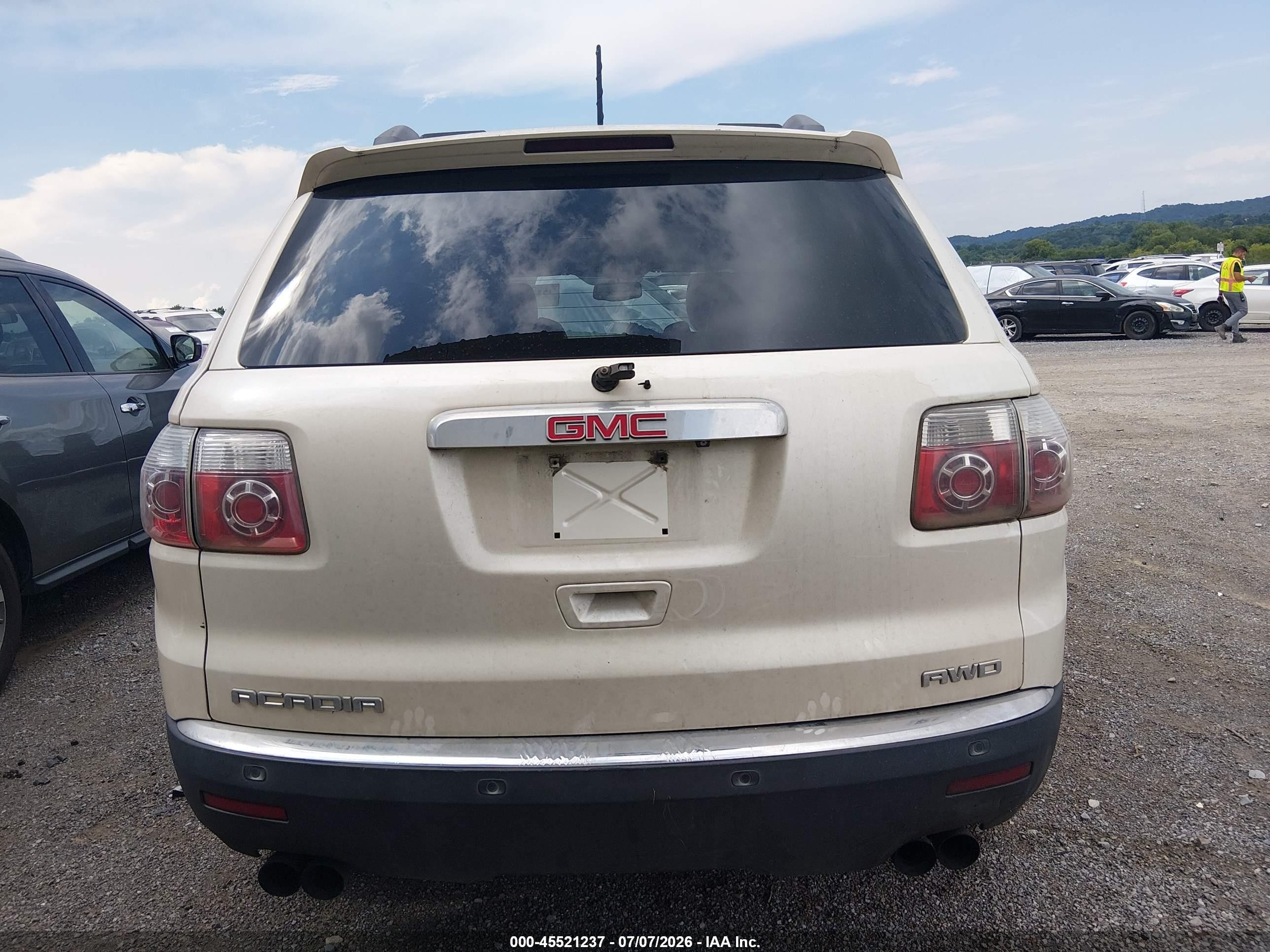 2010 Gmc Acadia Slt-1 White vin: 1GKLVMED1AJ130452