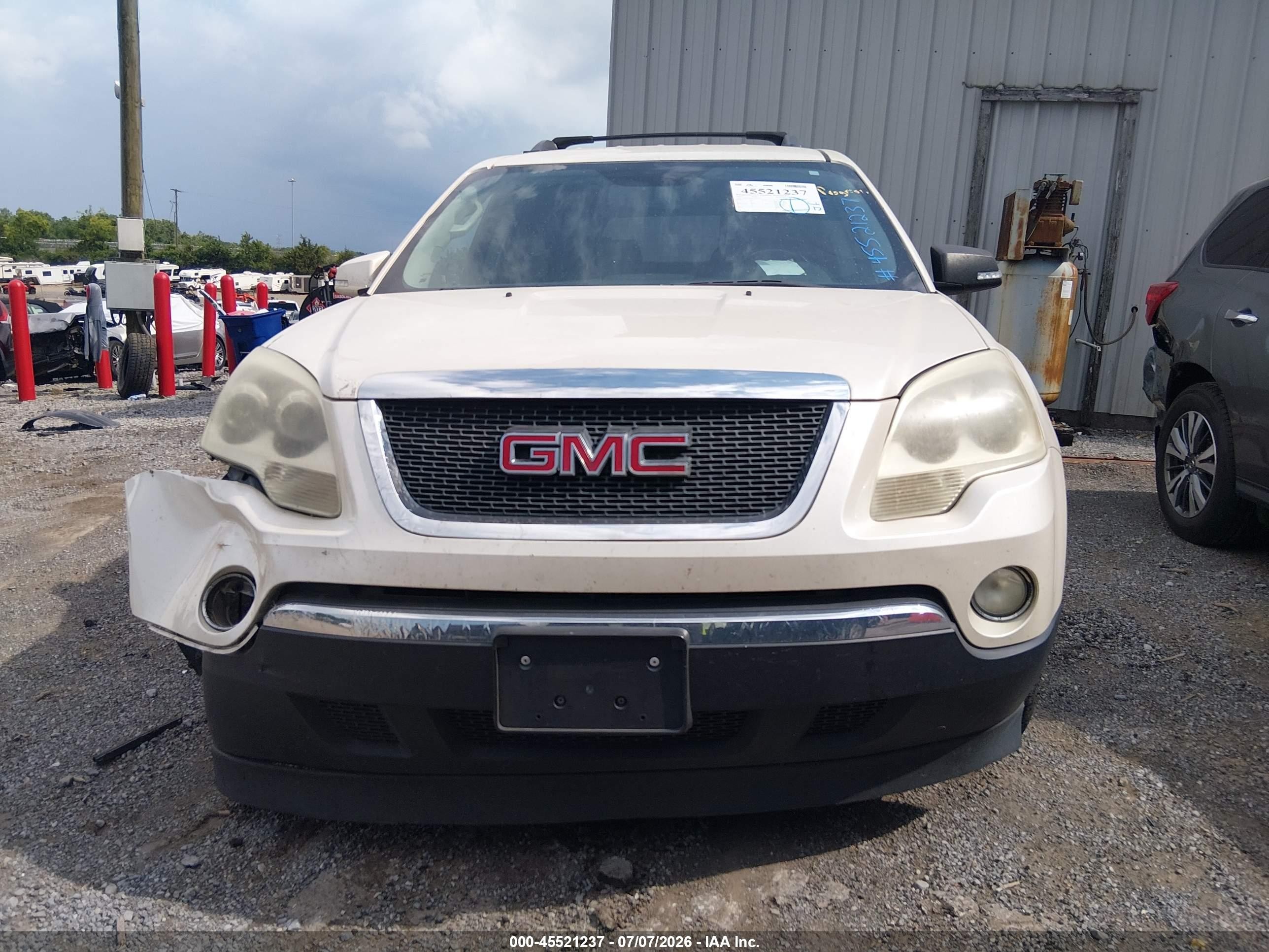 2010 Gmc Acadia Slt-1 White vin: 1GKLVMED1AJ130452