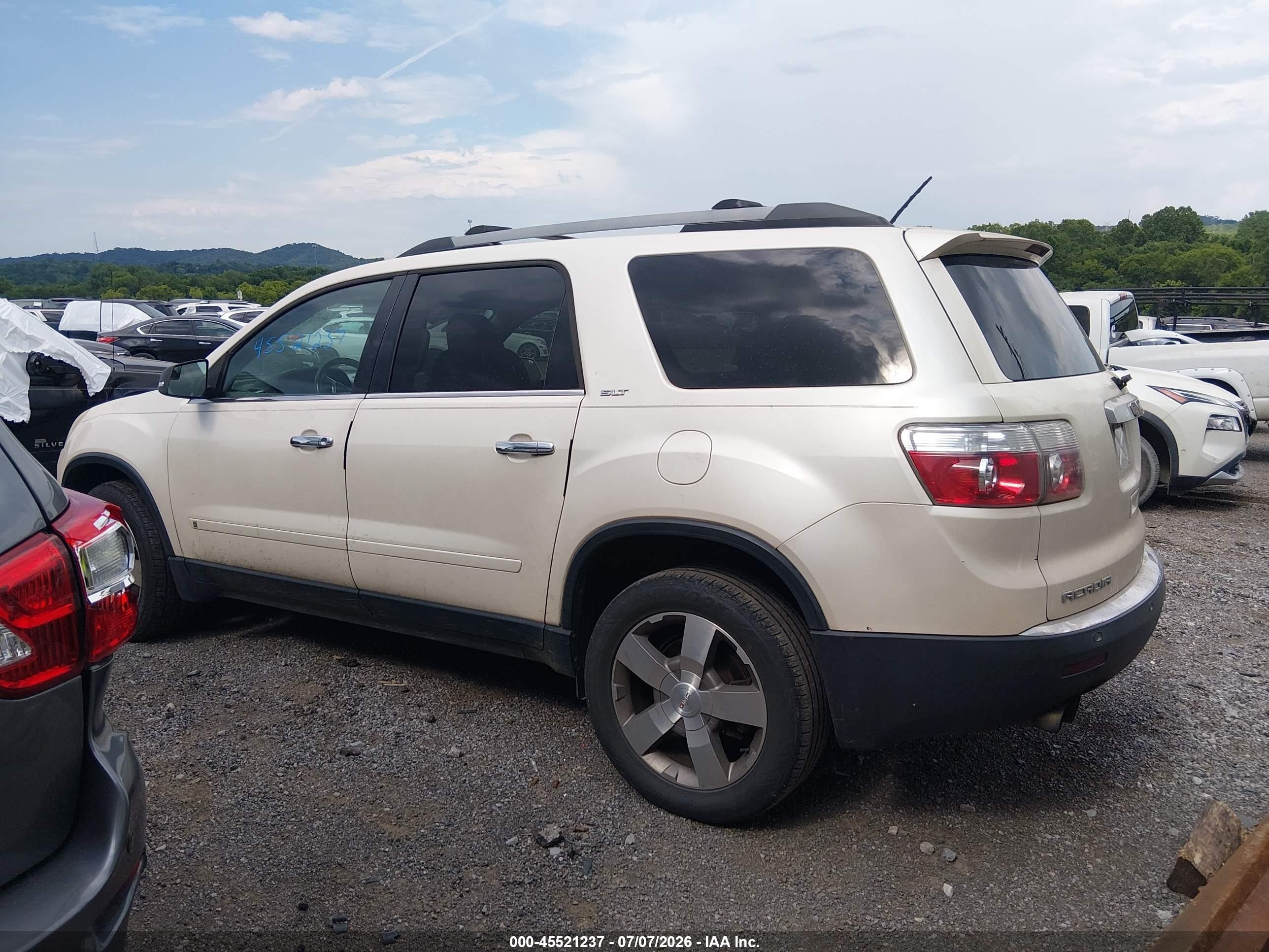 2010 Gmc Acadia Slt-1 White vin: 1GKLVMED1AJ130452