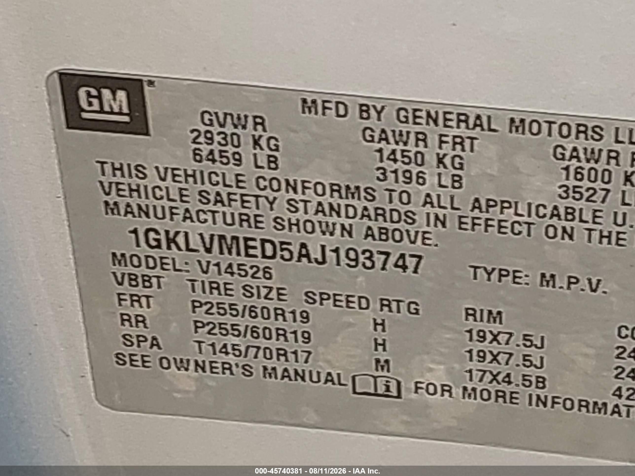 2010 Gmc Acadia Slt-1 Серебряный vin: 1GKLVMED5AJ193747