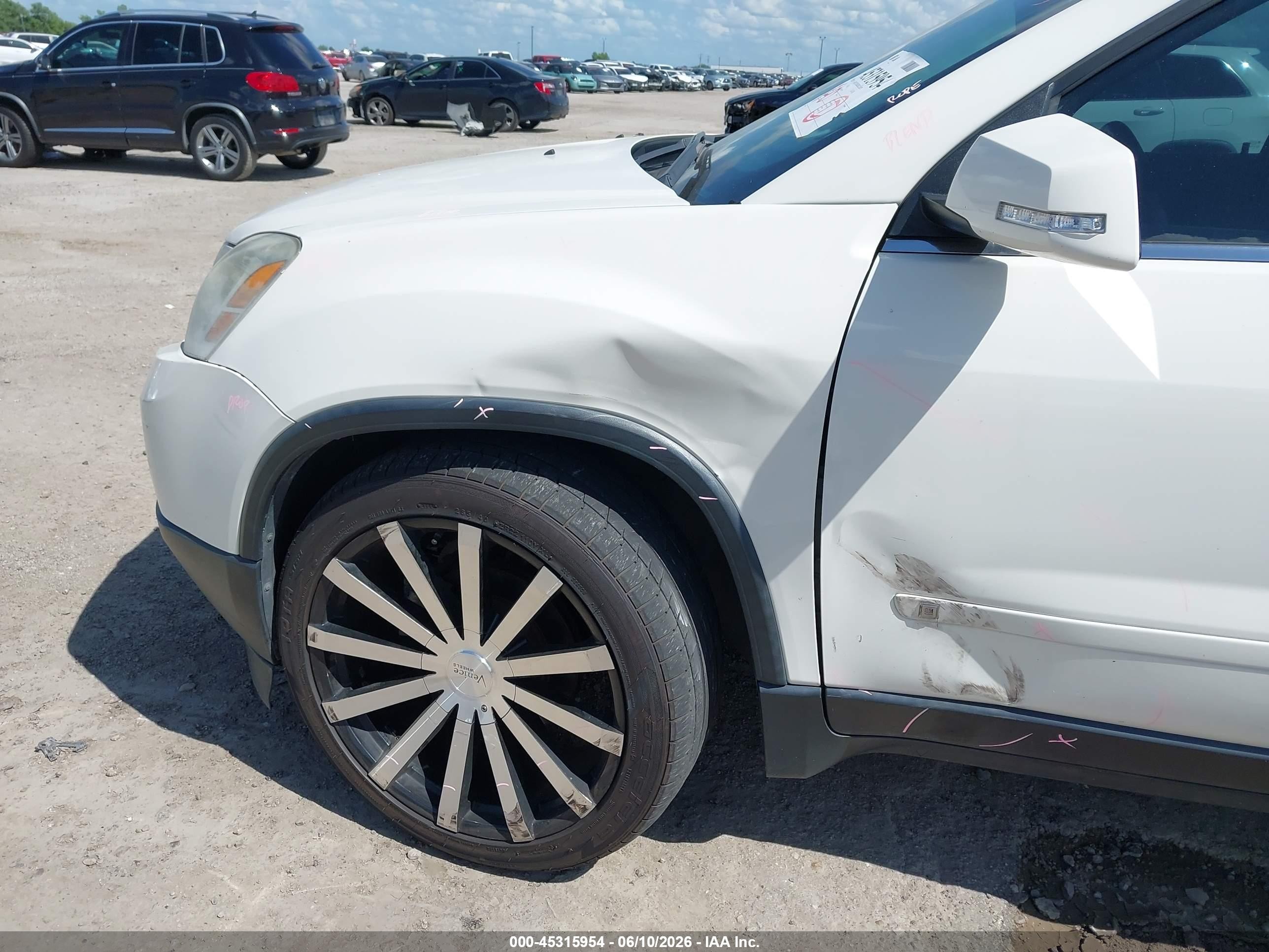 2010 Gmc Acadia Slt-2 White vin: 1GKLVNED6AJ146541
