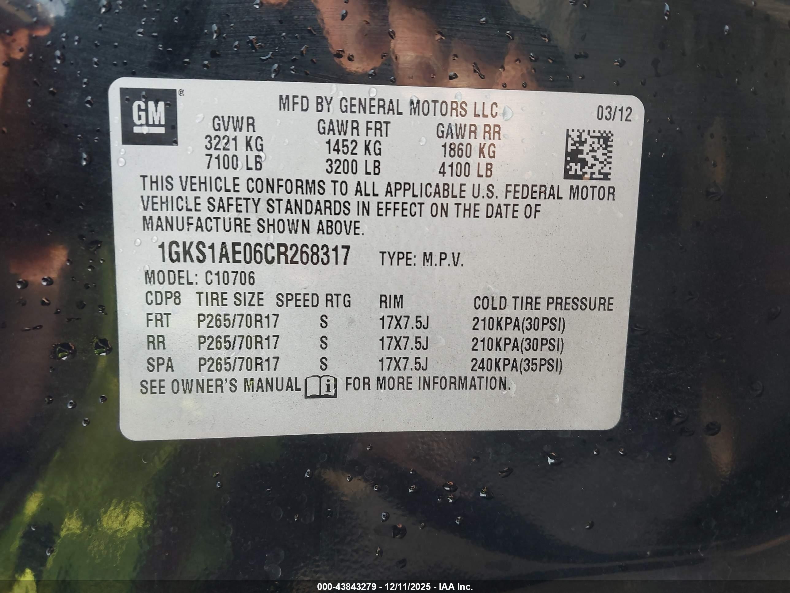 2012 Gmc Yukon Sle Black vin: 1GKS1AE06CR268317