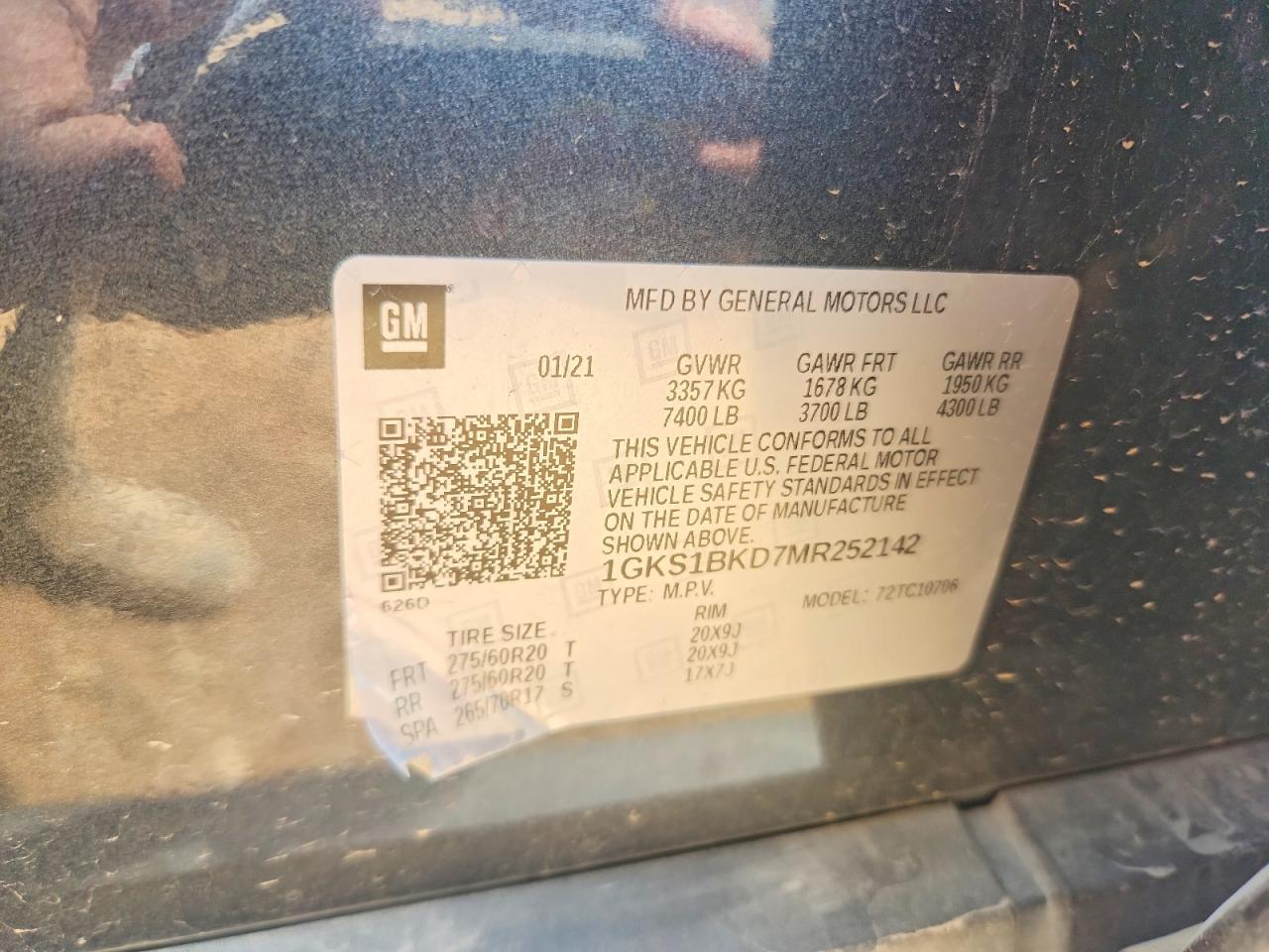 2021 Gmc Yukon Slt Gray vin: 1GKS1BKD7MR252142