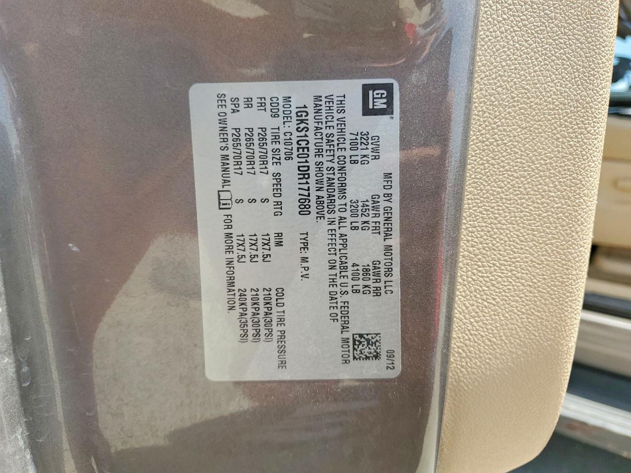 2013 Gmc Yukon Slt Tan vin: 1GKS1CE01DR177680