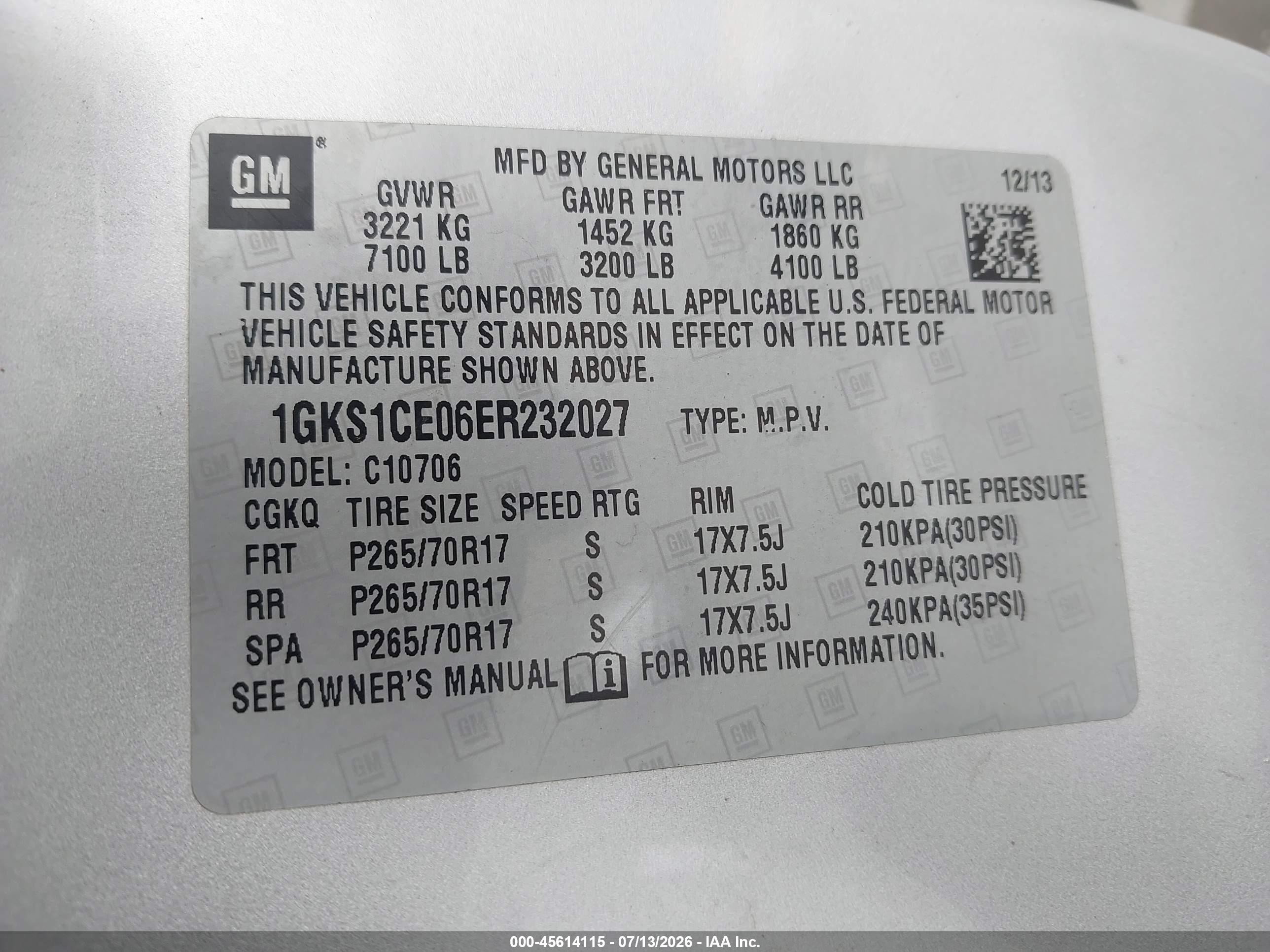 2014 Gmc Yukon Slt Silver vin: 1GKS1CE06ER232027