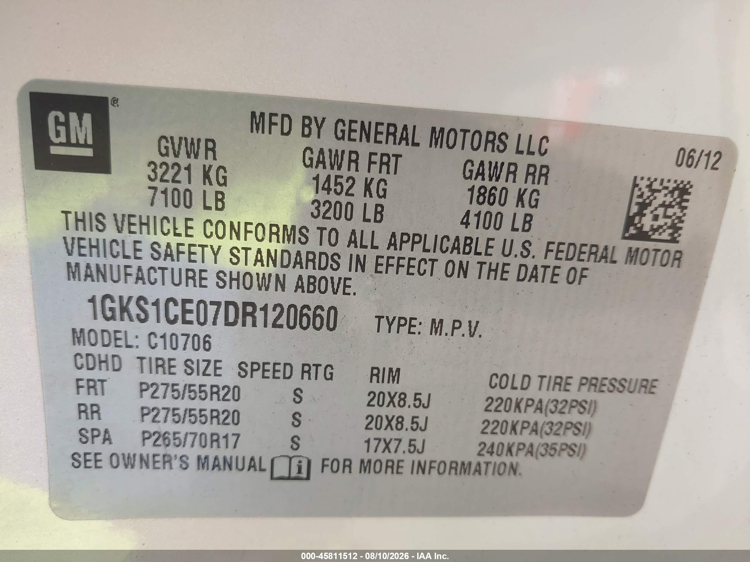 2013 Gmc Yukon Slt White vin: 1GKS1CE07DR120660
