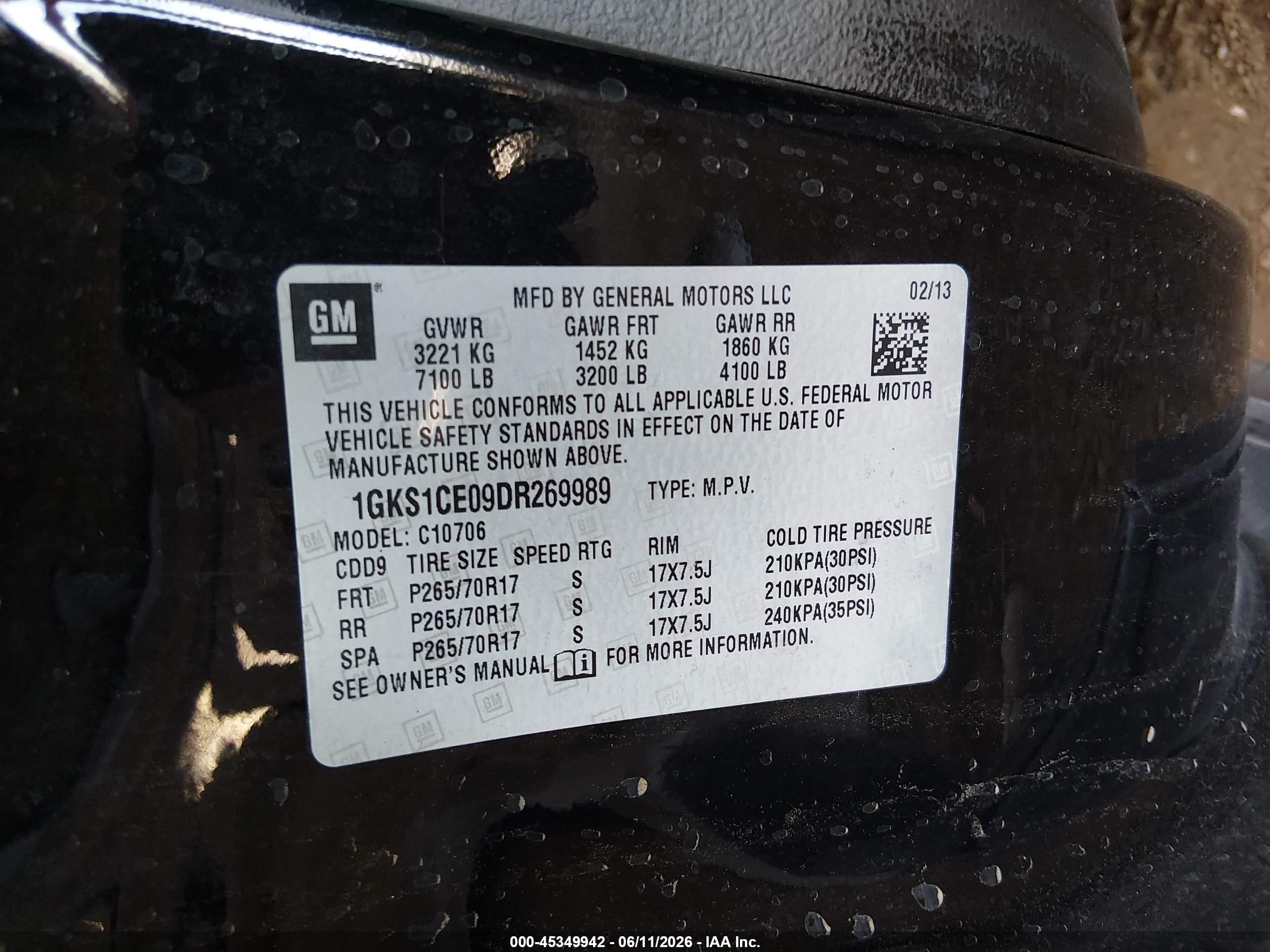 2013 Gmc Yukon Slt Black vin: 1GKS1CE09DR269989