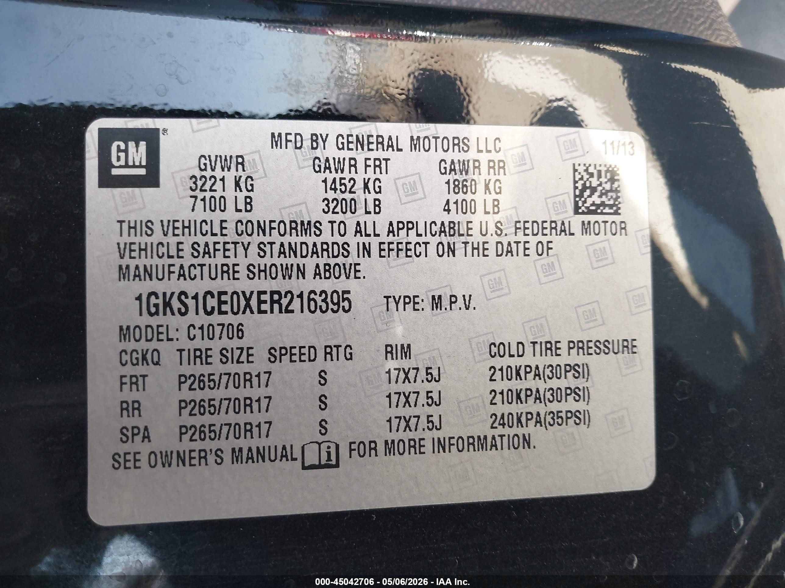 2014 Gmc Yukon Slt Черный vin: 1GKS1CE0XER216395