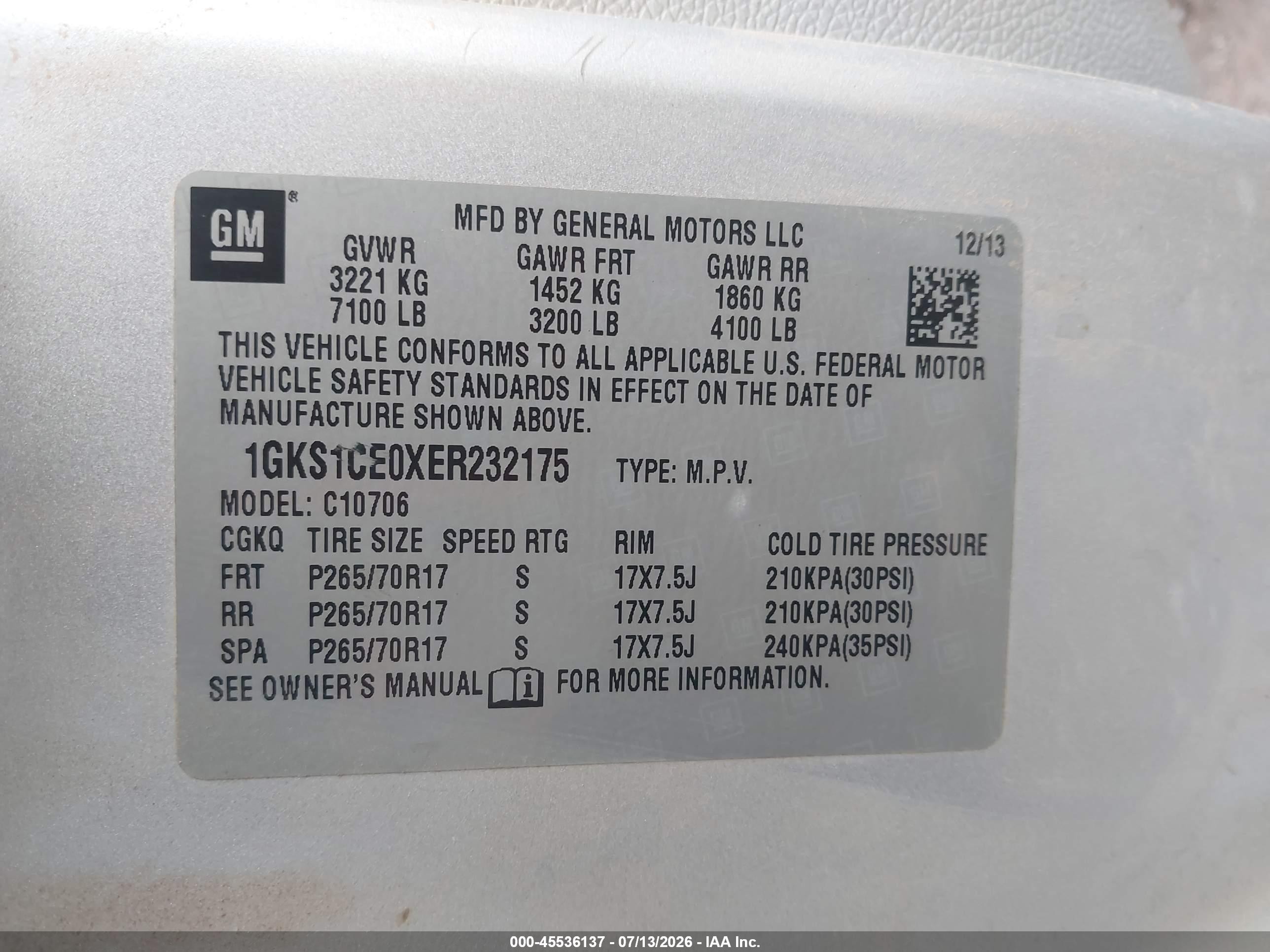 2014 Gmc Yukon Slt Gray vin: 1GKS1CE0XER232175