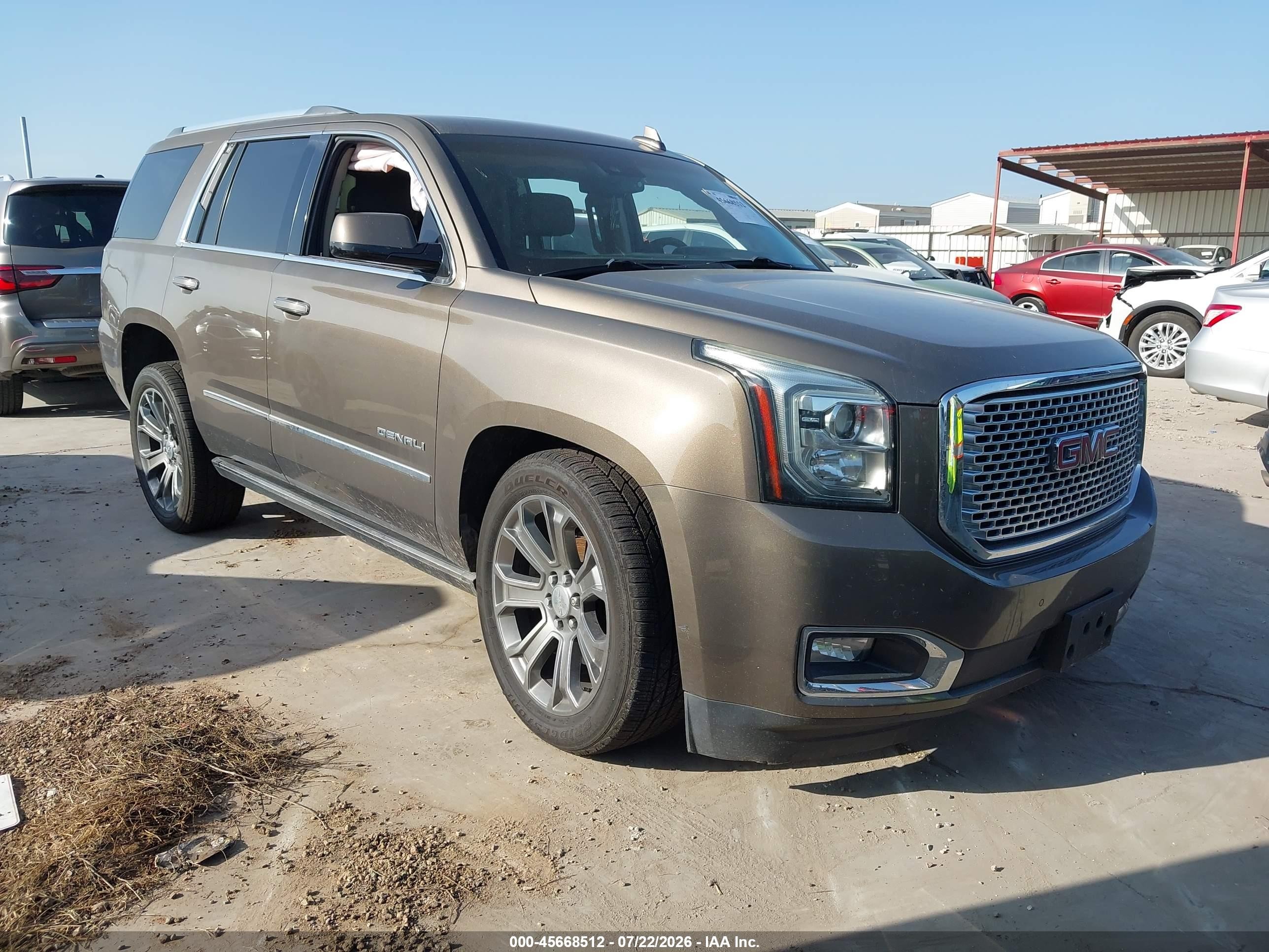2015 Gmc Yukon Denali Brown vin: 1GKS1CKJ1FR590652