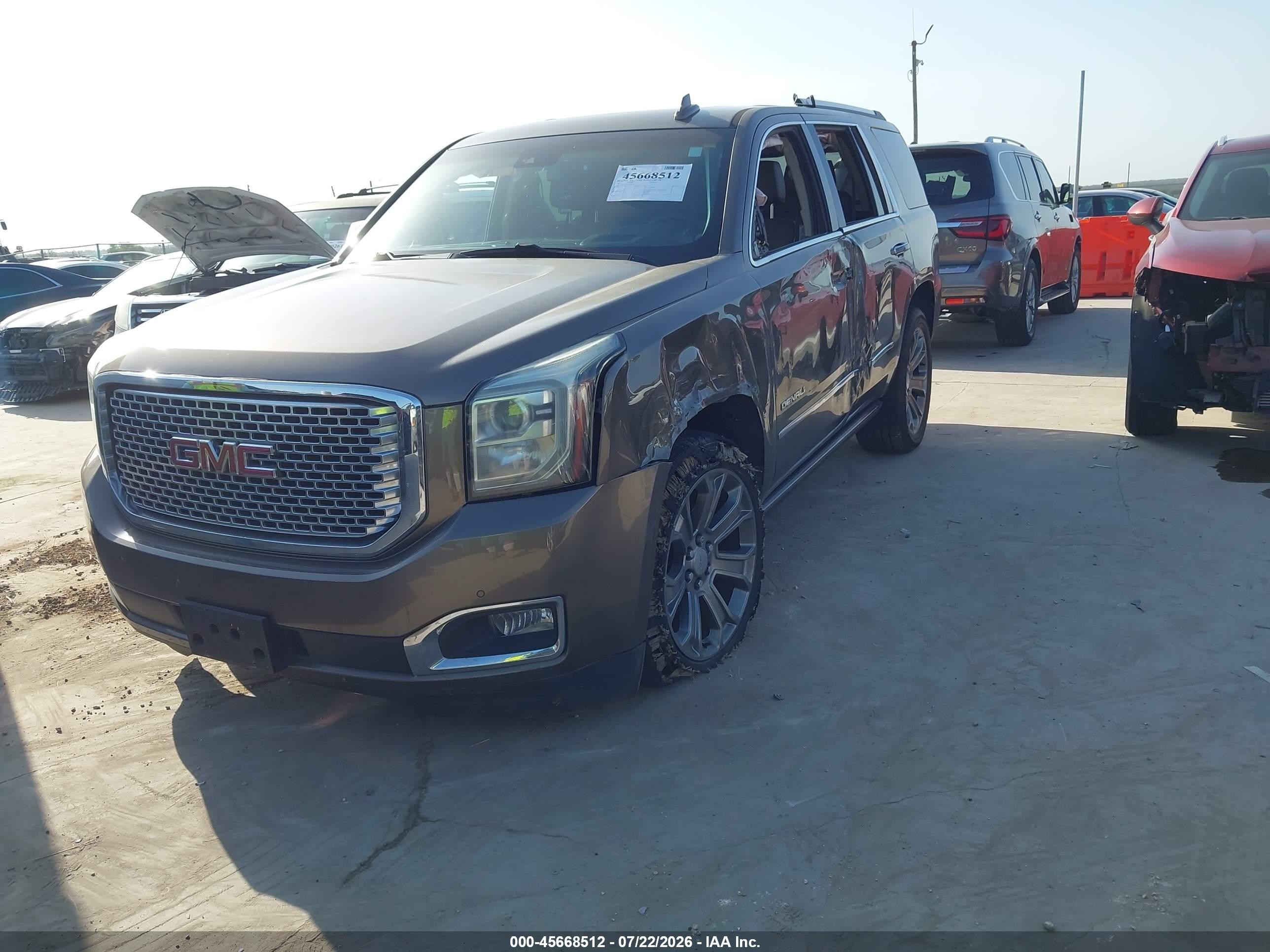 2015 Gmc Yukon Denali Brown vin: 1GKS1CKJ1FR590652