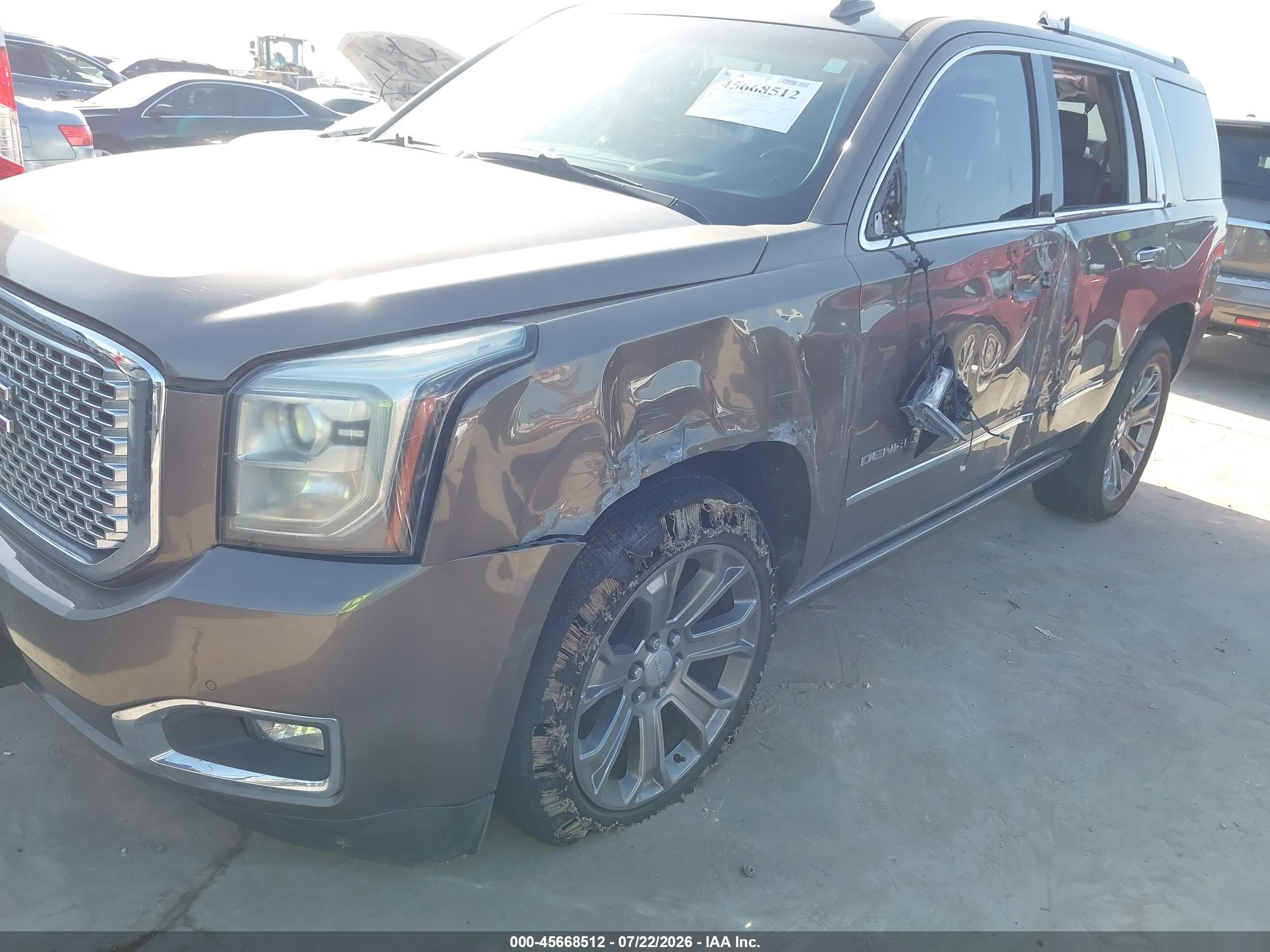 2015 Gmc Yukon Denali Brown vin: 1GKS1CKJ1FR590652