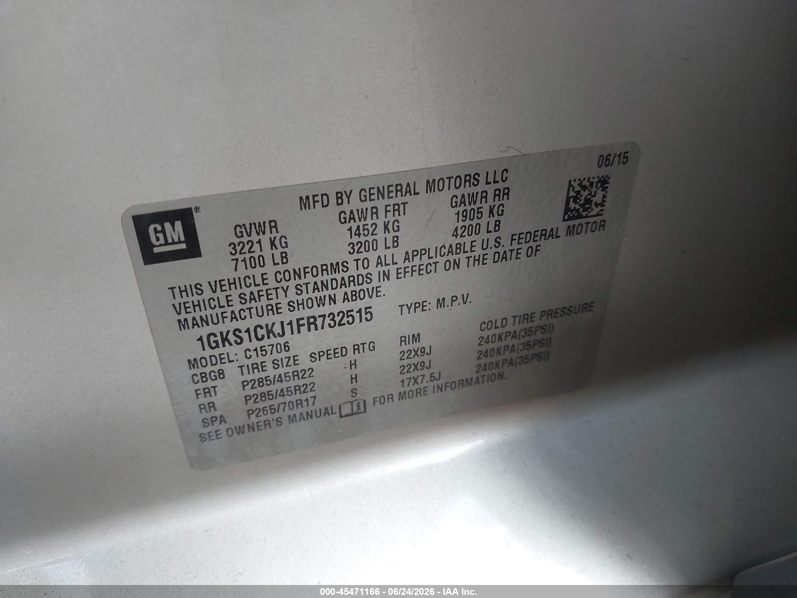 2015 Gmc Yukon Denali Серебряный vin: 1GKS1CKJ1FR732515