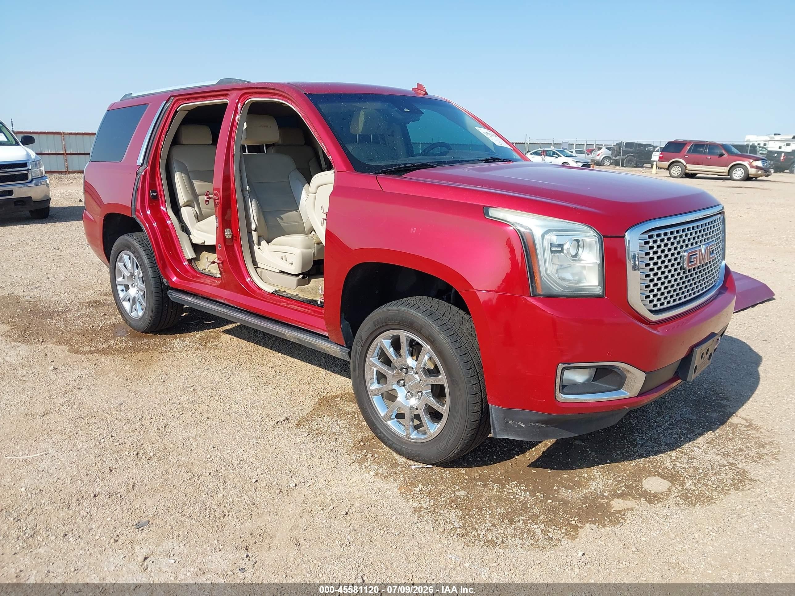 2015 Gmc Yukon Denali Red vin: 1GKS1CKJ3FR137004