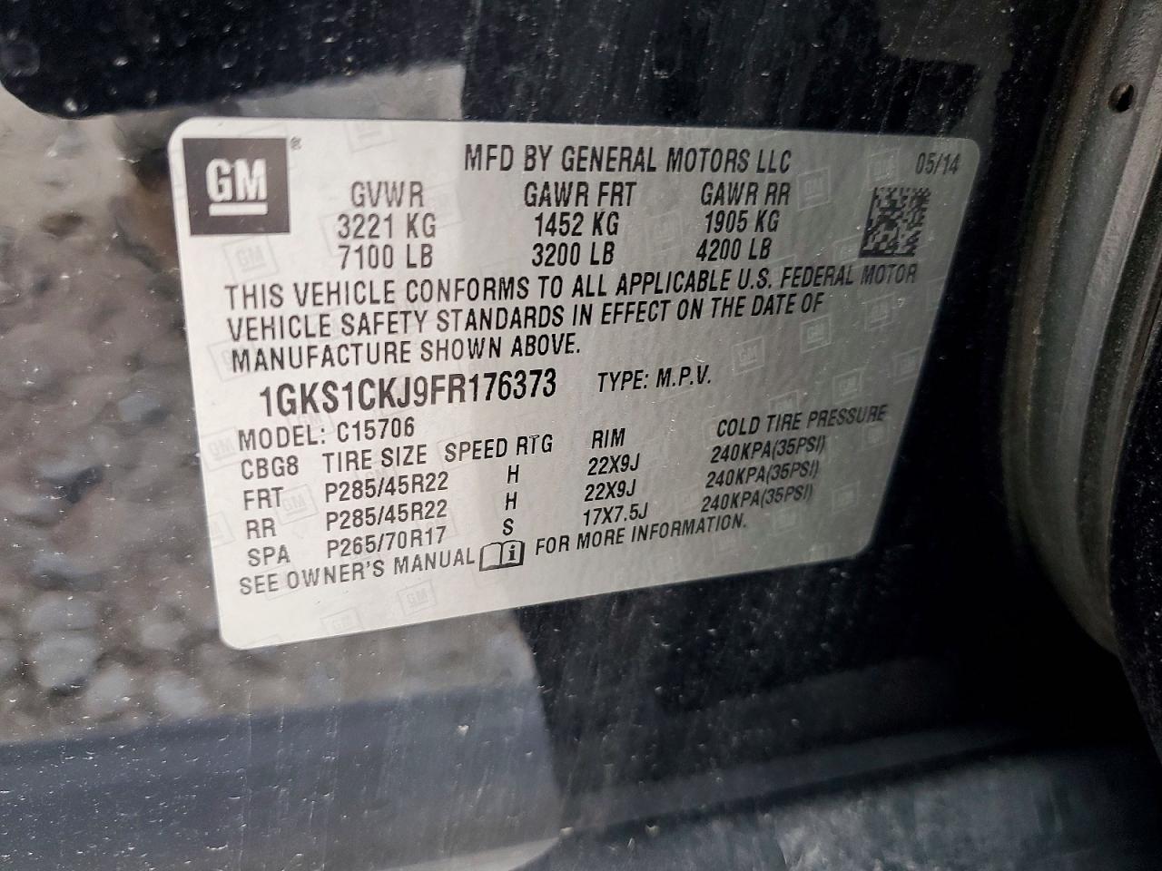 2015 Gmc Yukon Denali Black vin: 1GKS1CKJ9FR176373