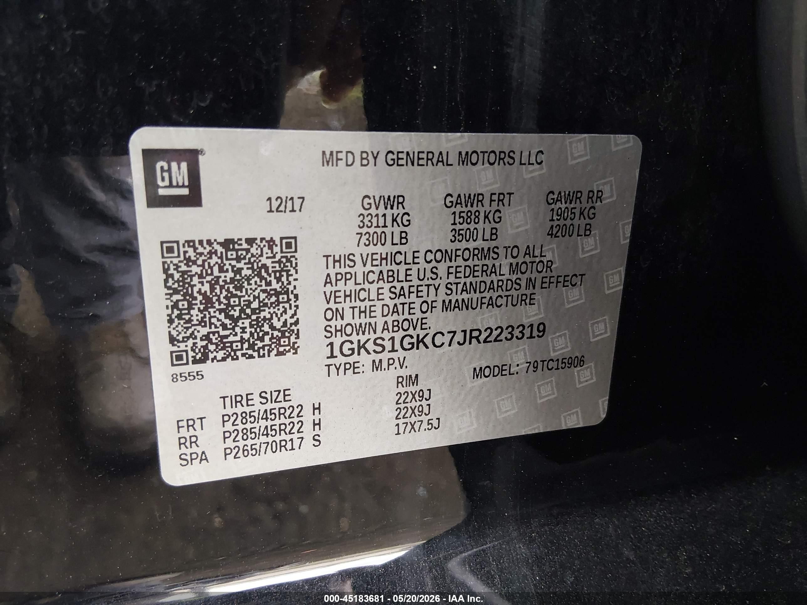 2018 Gmc Yukon Xl Slt Black vin: 1GKS1GKC7JR223319