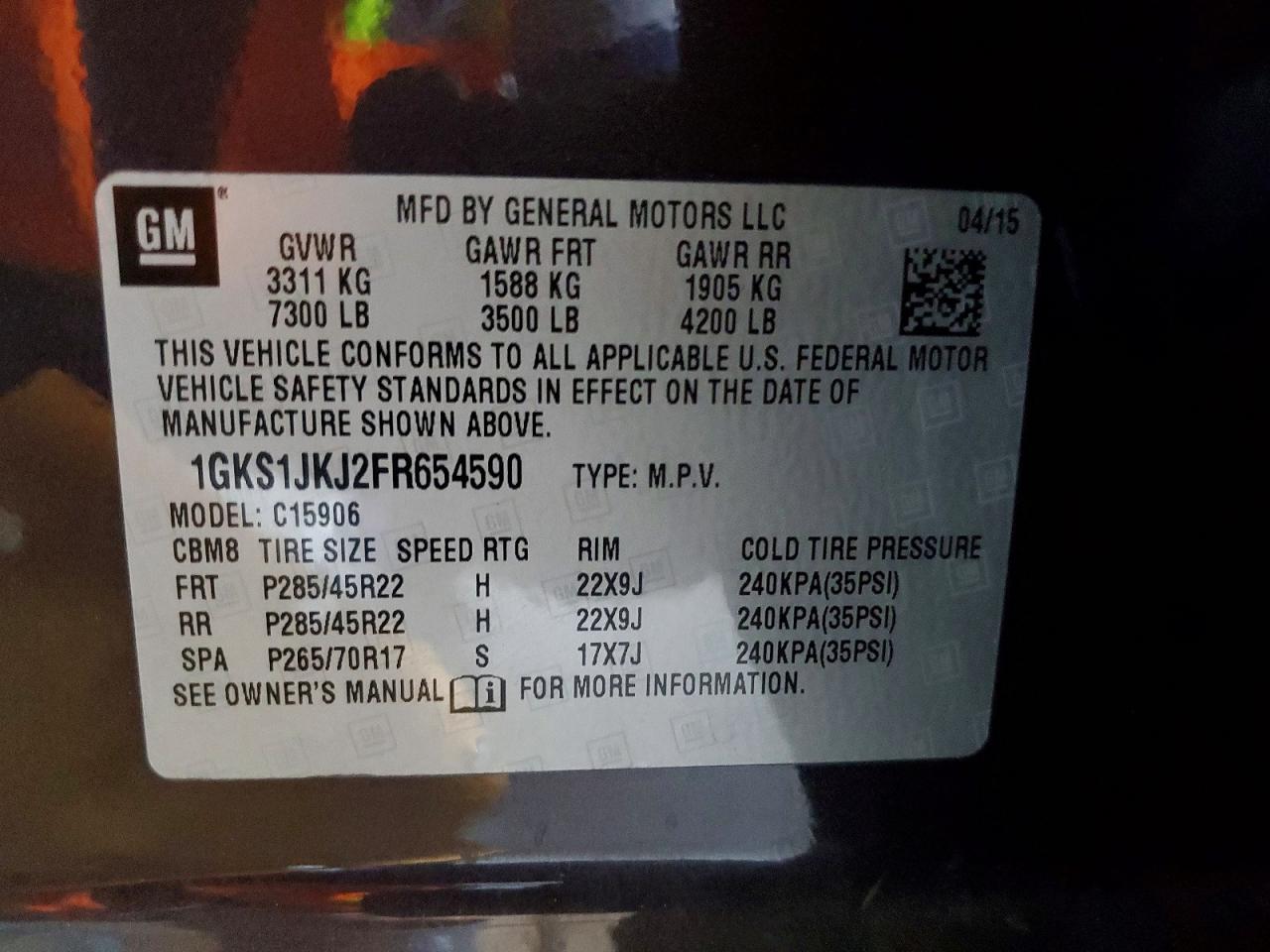 2015 Gmc Yukon Xl Denali Коричневый vin: 1GKS1JKJ2FR654590