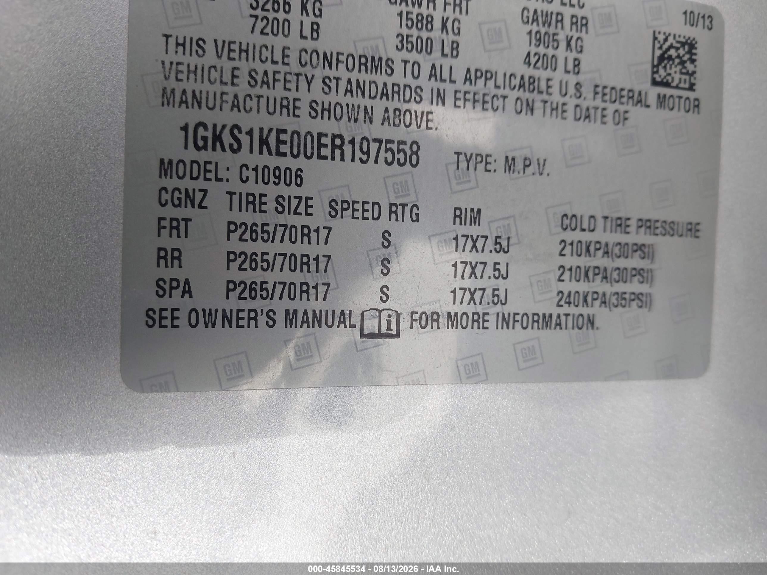 2014 Gmc Yukon Xl 1500 Slt Silver vin: 1GKS1KE00ER197558