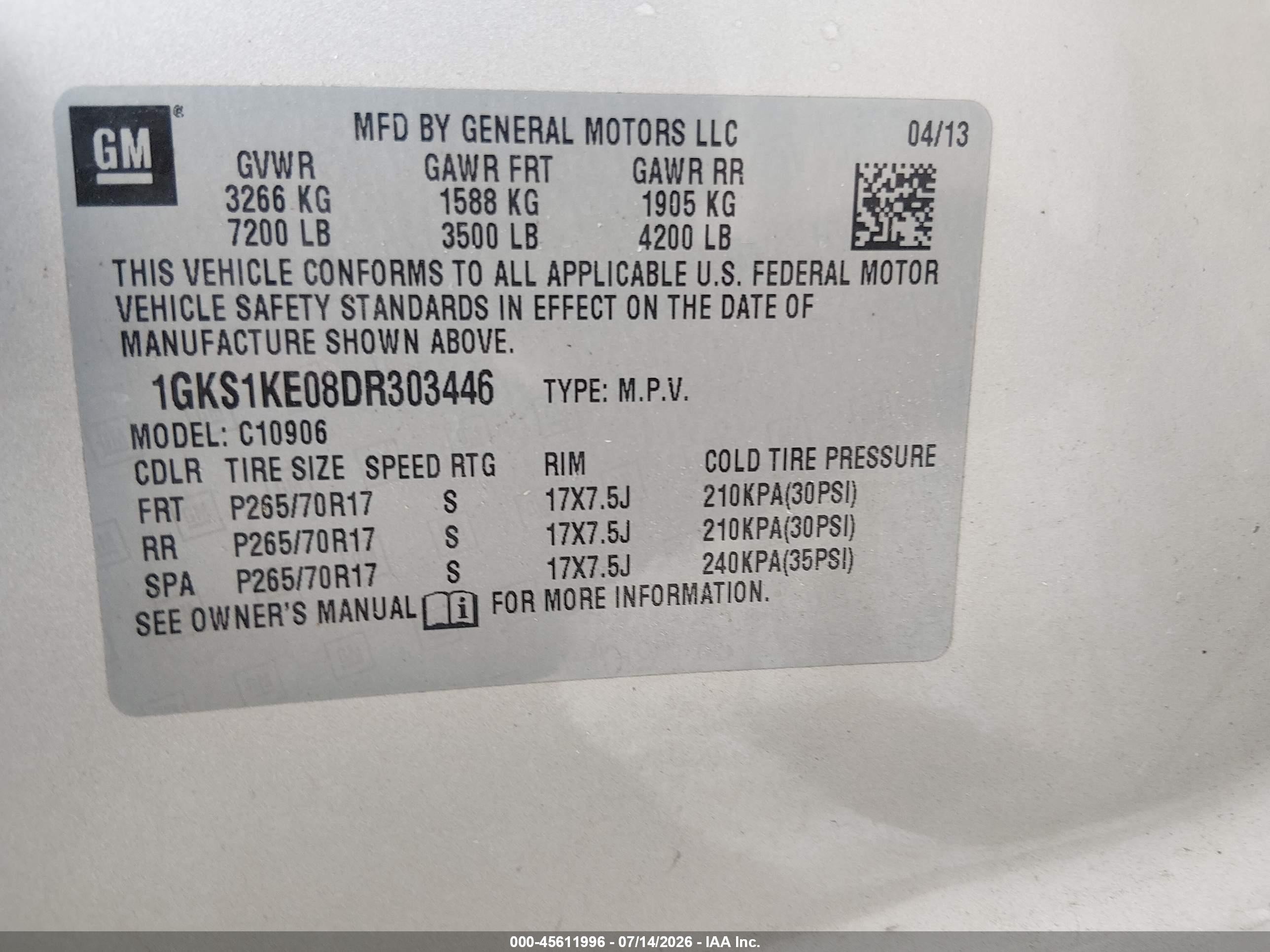 2013 Gmc Yukon Xl 1500 Slt Beige vin: 1GKS1KE08DR303446