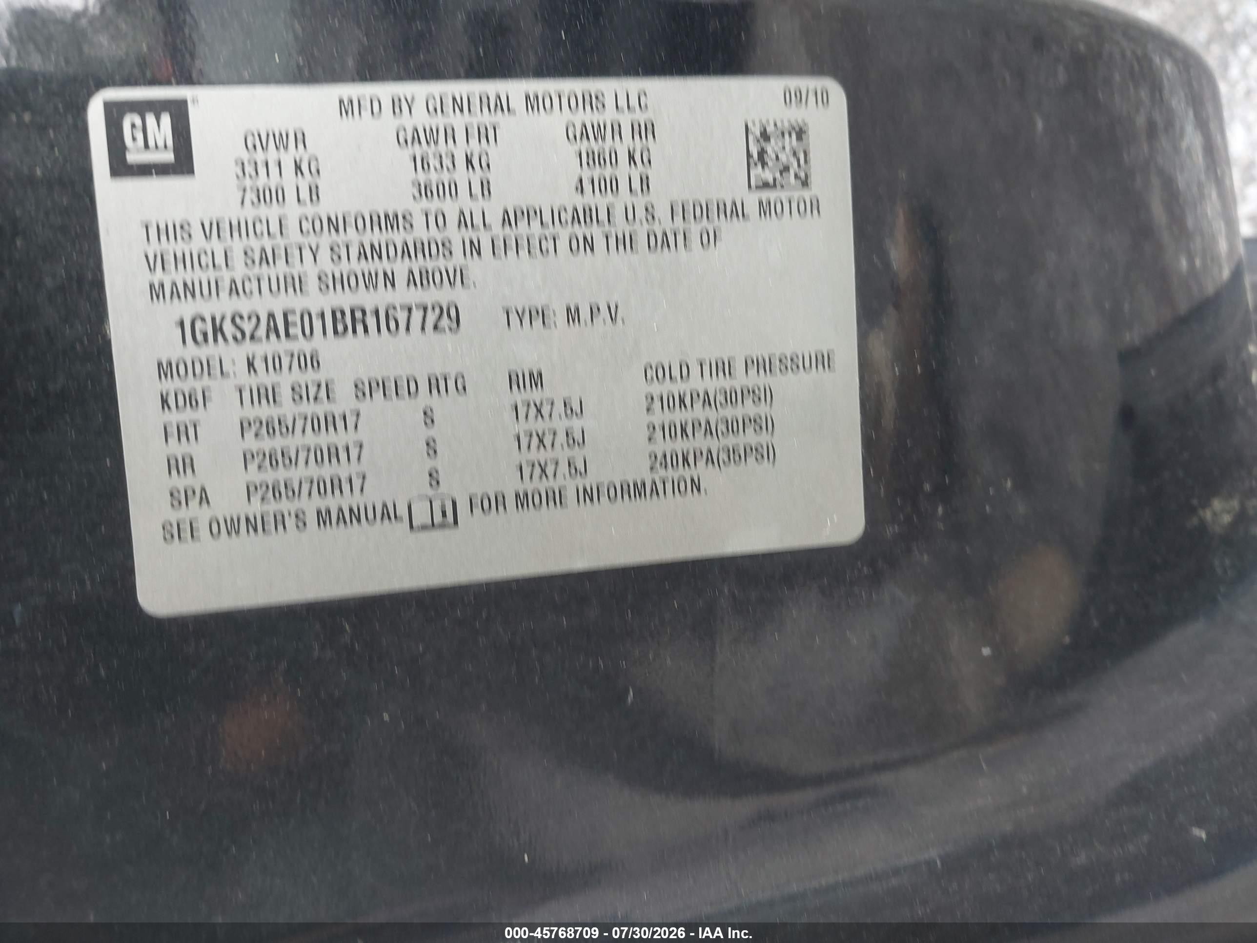 2011 Gmc Yukon Sle Black vin: 1GKS2AE01BR167729