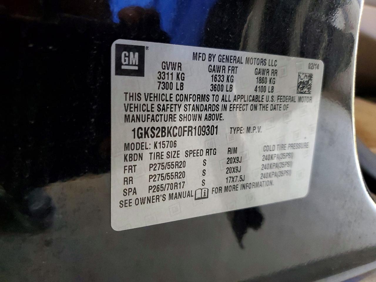 2015 Gmc Yukon Slt Black vin: 1GKS2BKC0FR109301