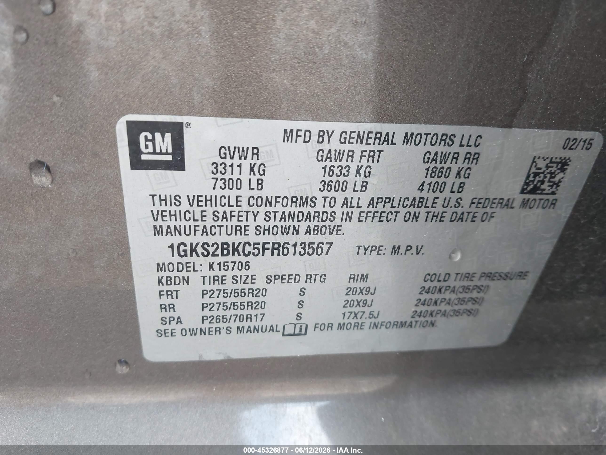 2015 Gmc Yukon Slt Черный vin: 1GKS2BKC5FR613567