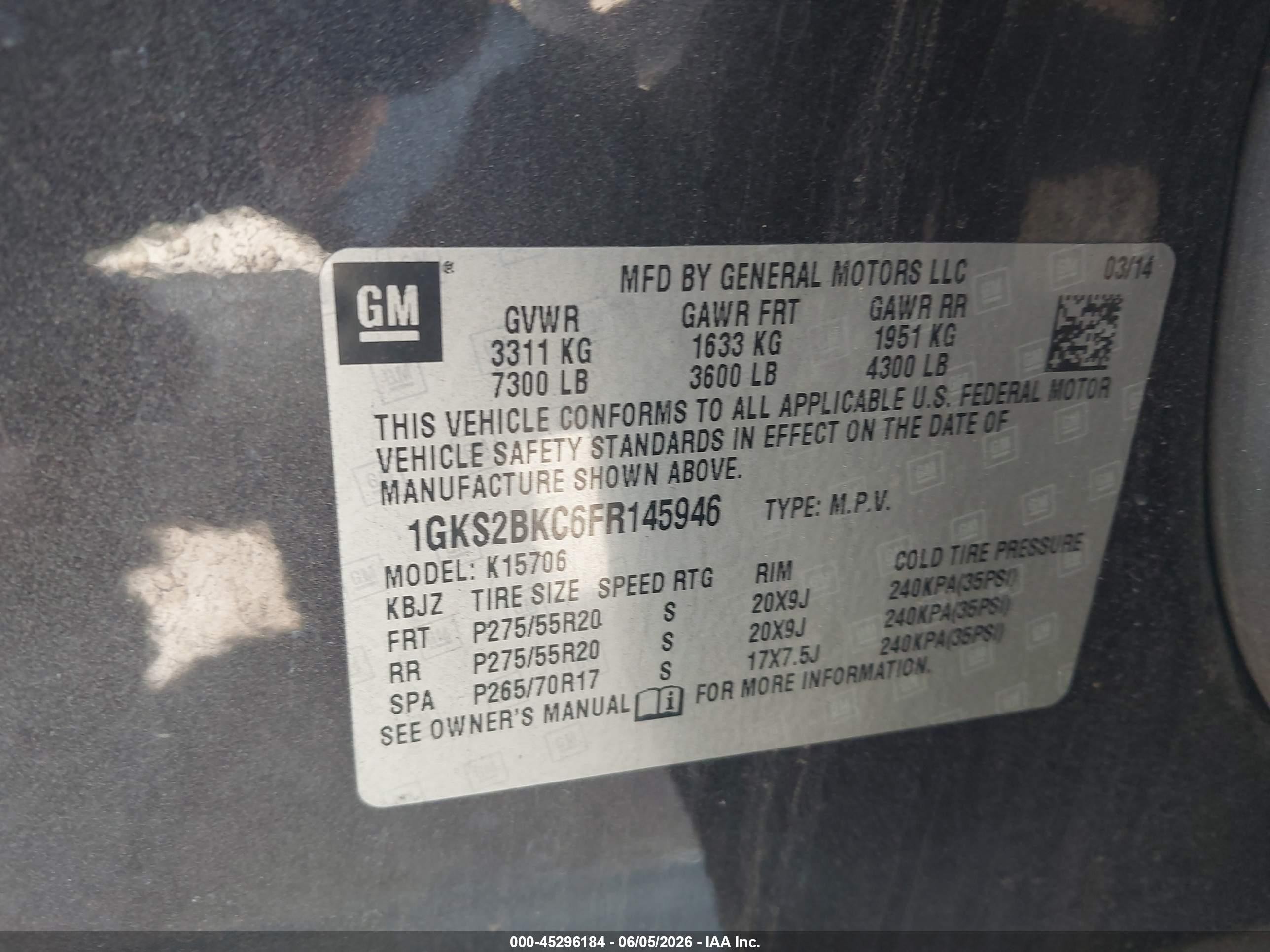 2015 Gmc Yukon Slt Black vin: 1GKS2BKC6FR145946